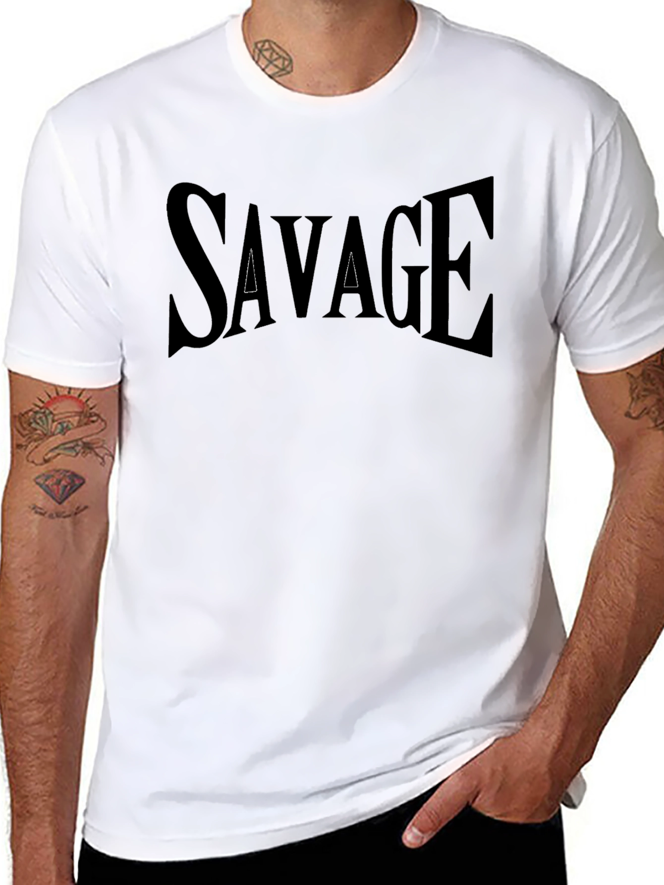 Savage Graphic Print Crew Neck T-Shirt