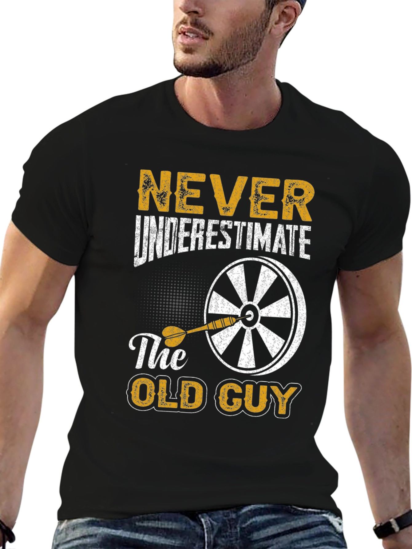Never Underestimate The Old Guy Dart T-Shirt
