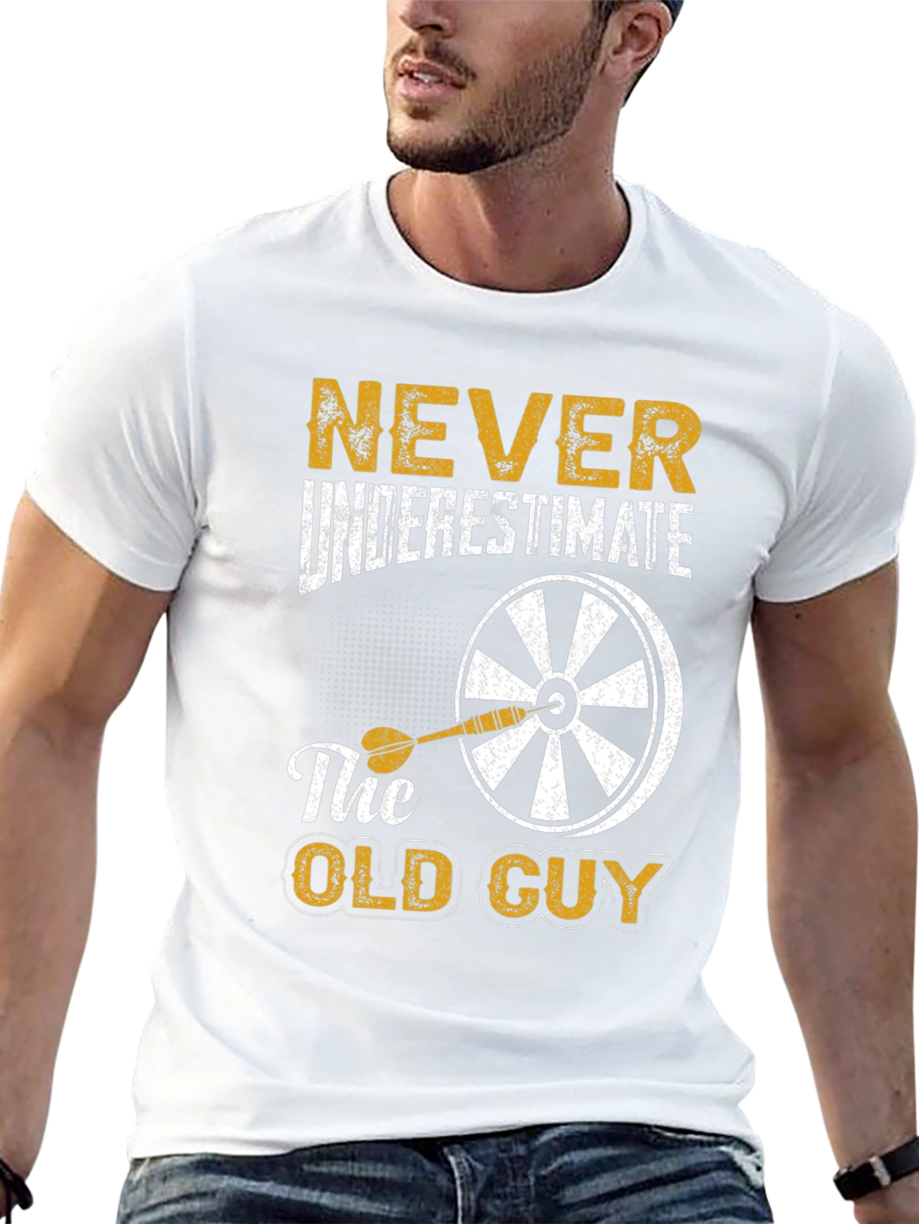 Never Underestimate The Old Guy Dart T-Shirt