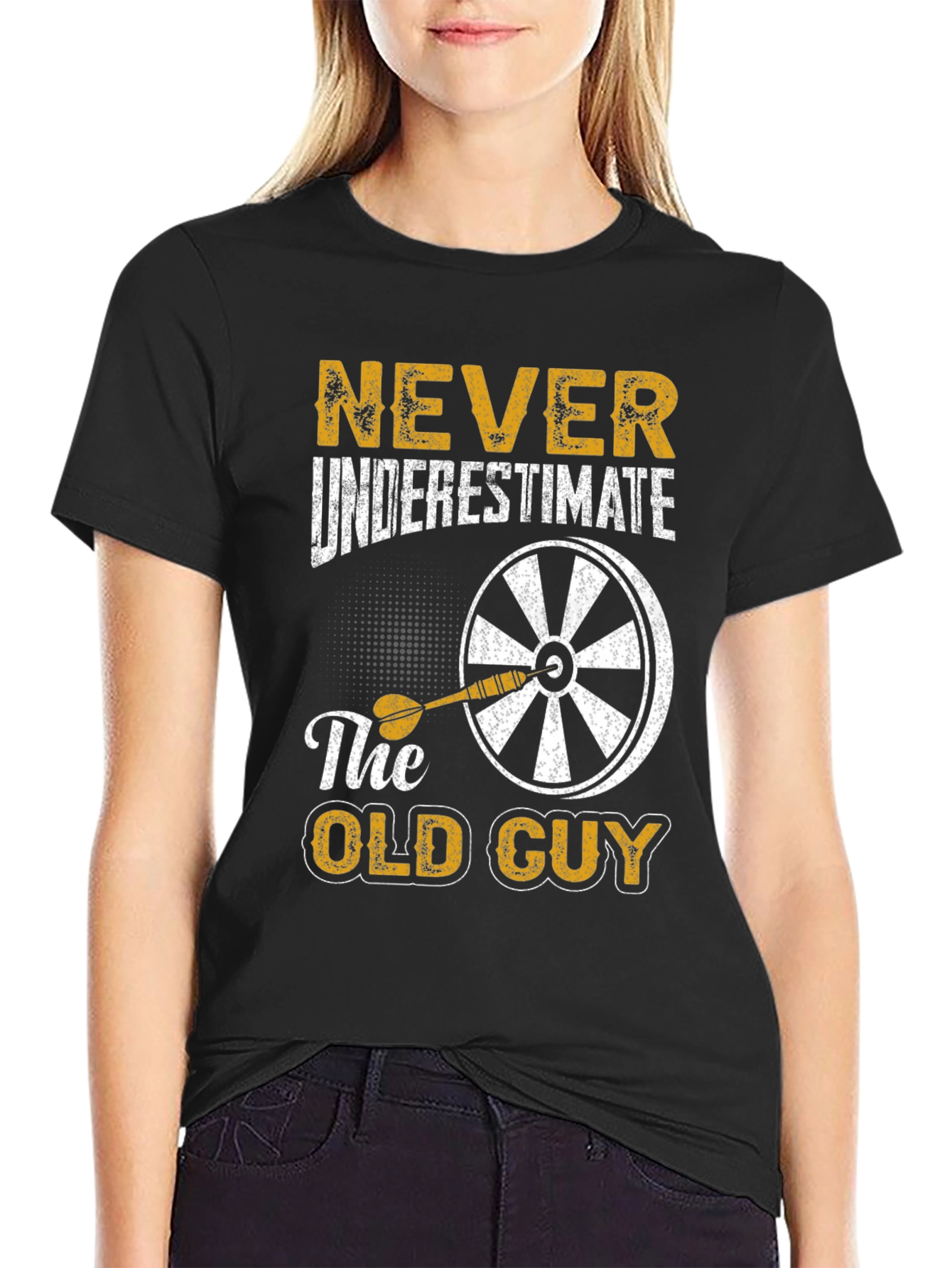 Never Underestimate The Old Guy Dart T-Shirt