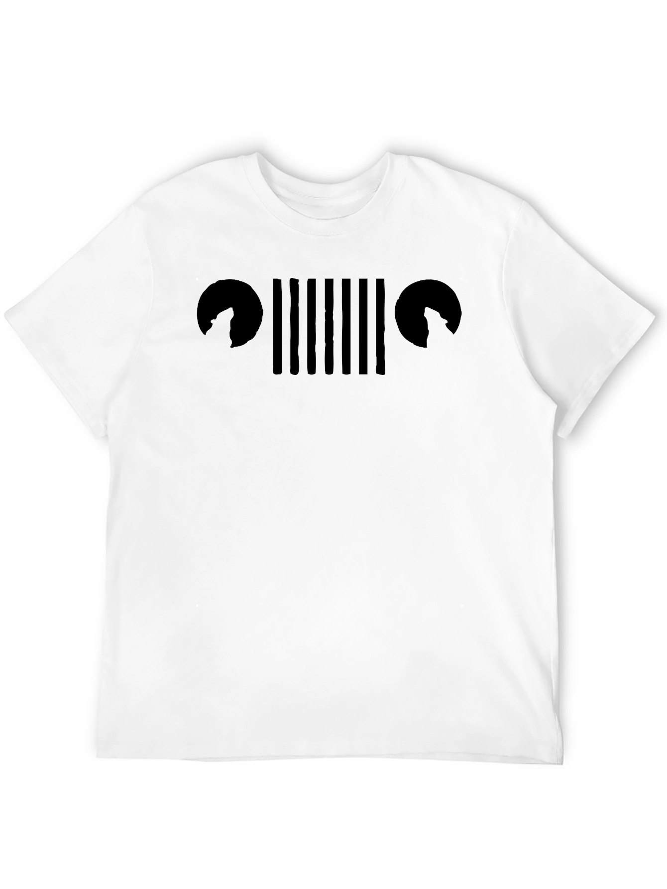 Wolf Jeep Grille T-Shirt - Mens Black Graphic Tee