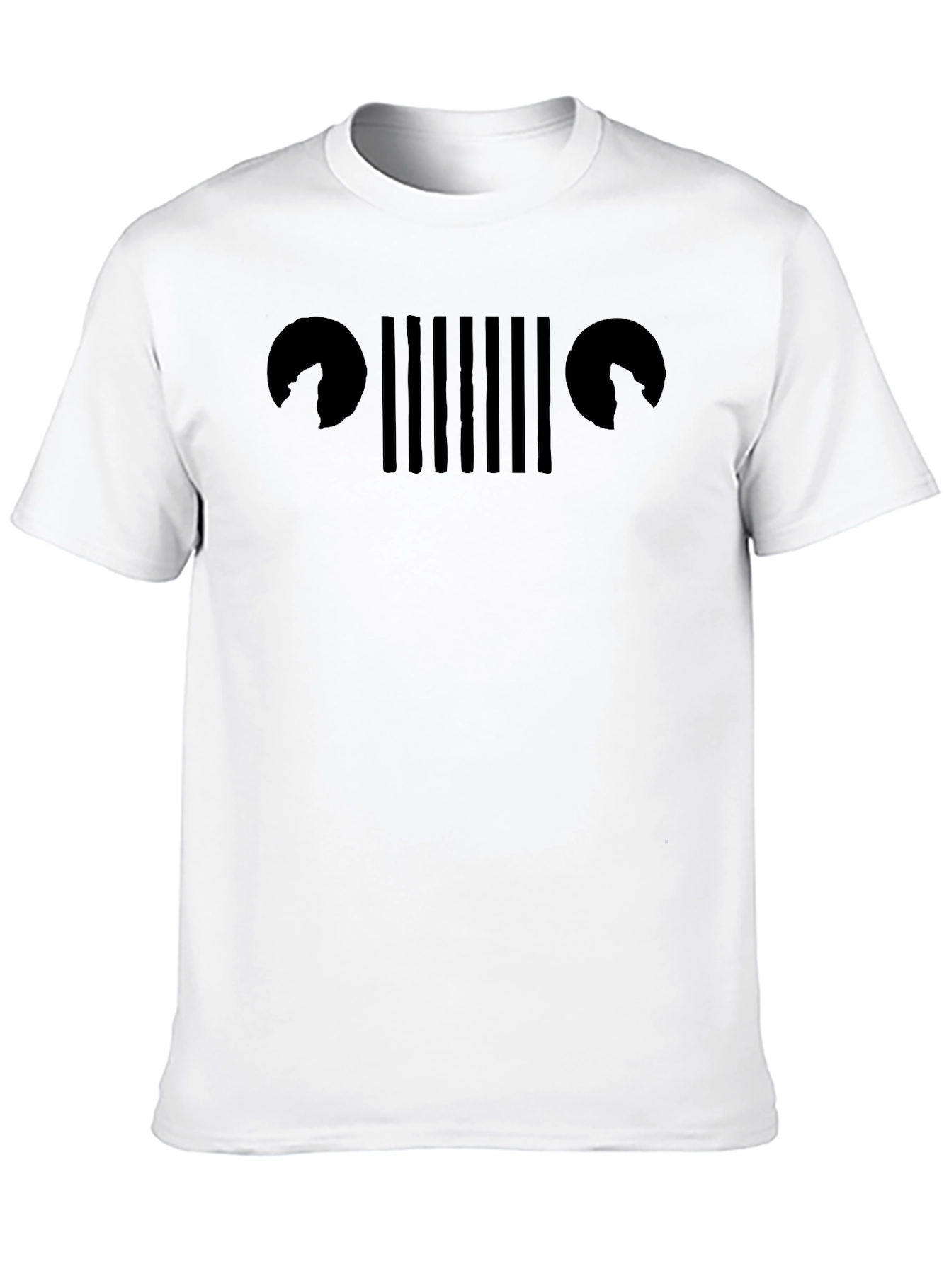 Wolf Jeep Grille T-Shirt - Mens Black Graphic Tee