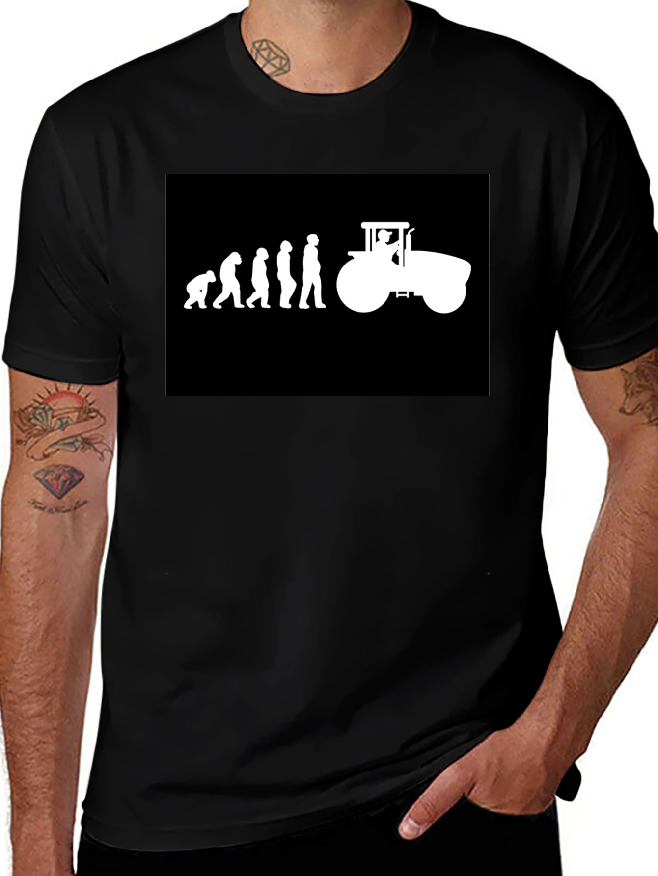 Evolution to Tractor Black T-Shirt