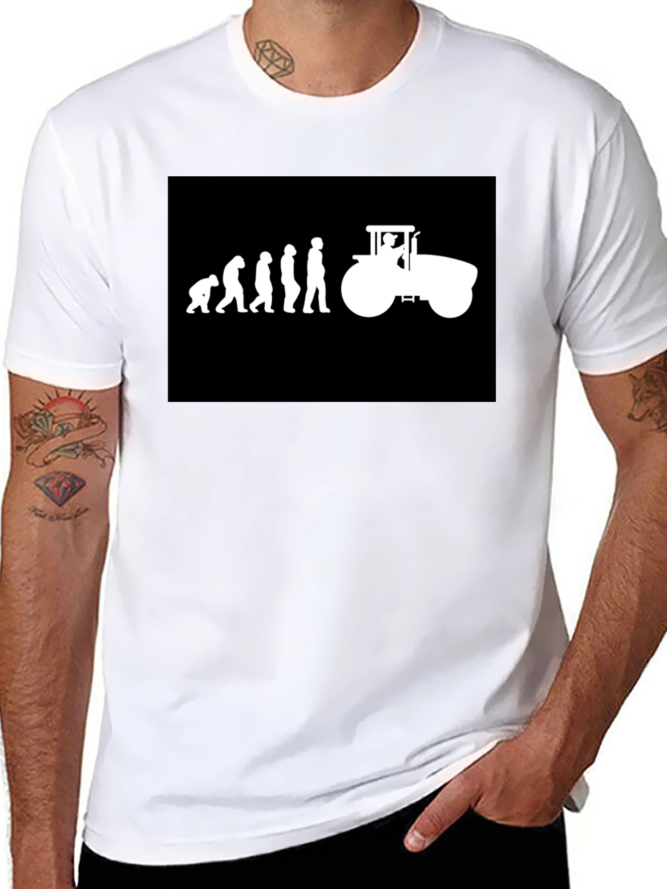 Evolution to Tractor Black T-Shirt