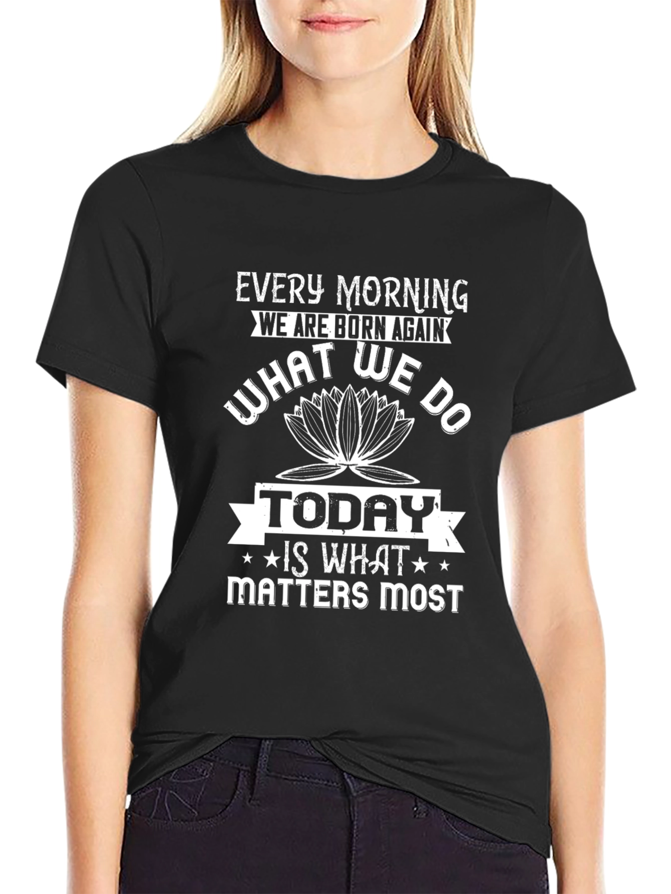 Inspirational Lotus Graphic T-Shirt - Daily Motivation