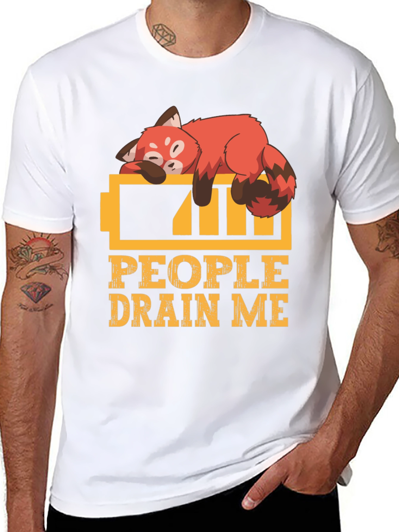 People Drain Me Red Panda T-Shirt