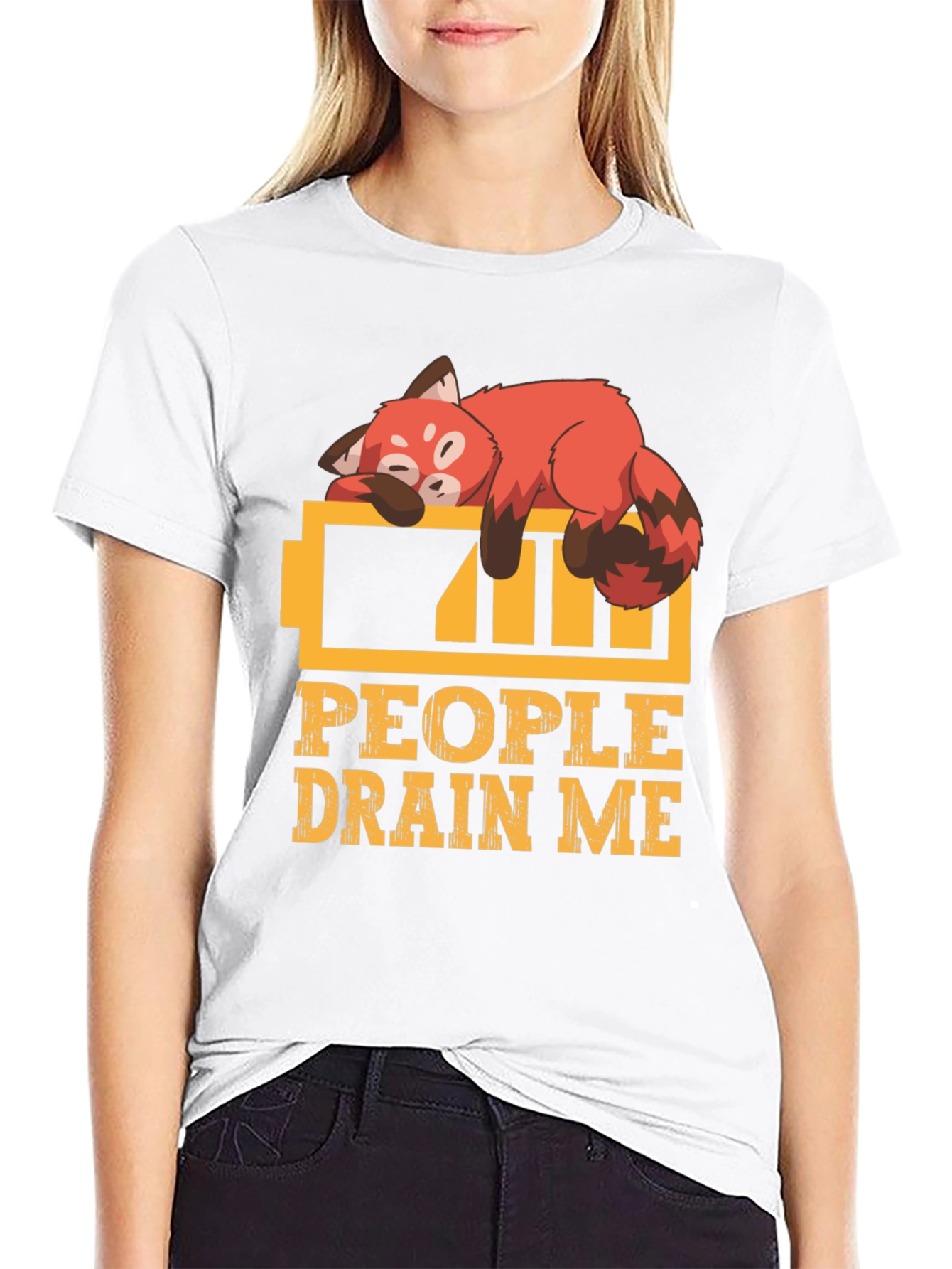 People Drain Me Red Panda T-Shirt
