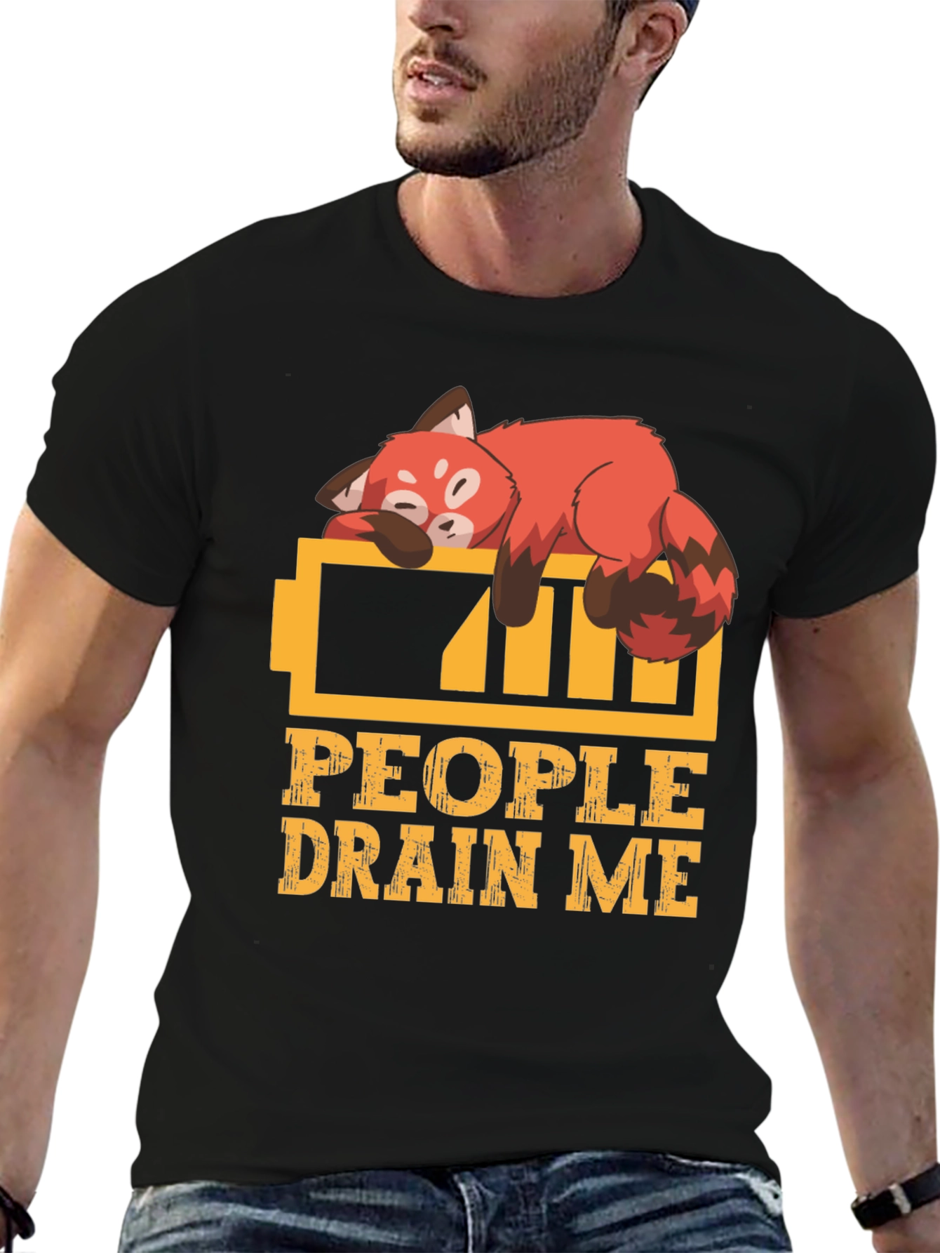 People Drain Me Red Panda T-Shirt