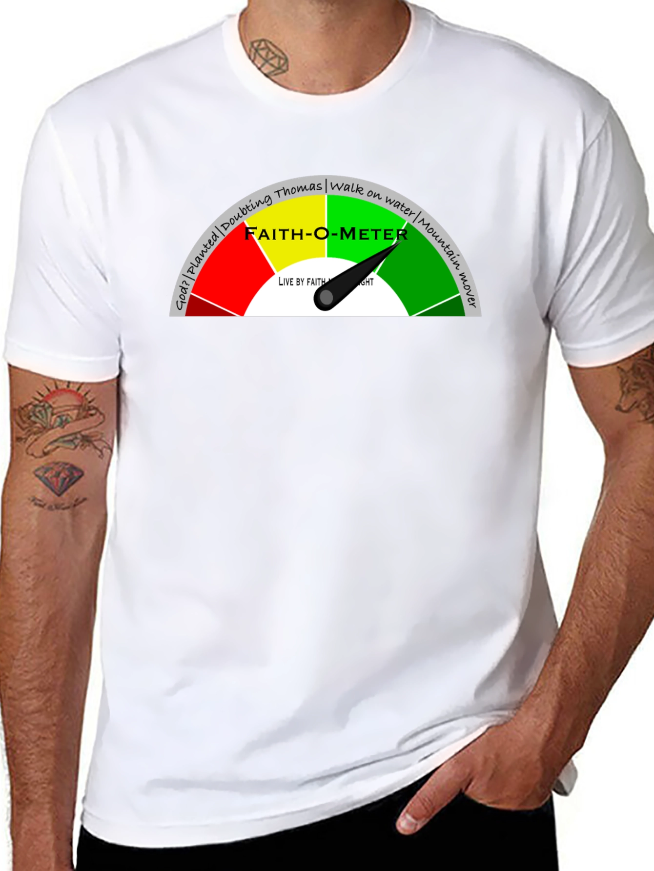 Faith-O-Meter Graphic Tee - Christian Apparel