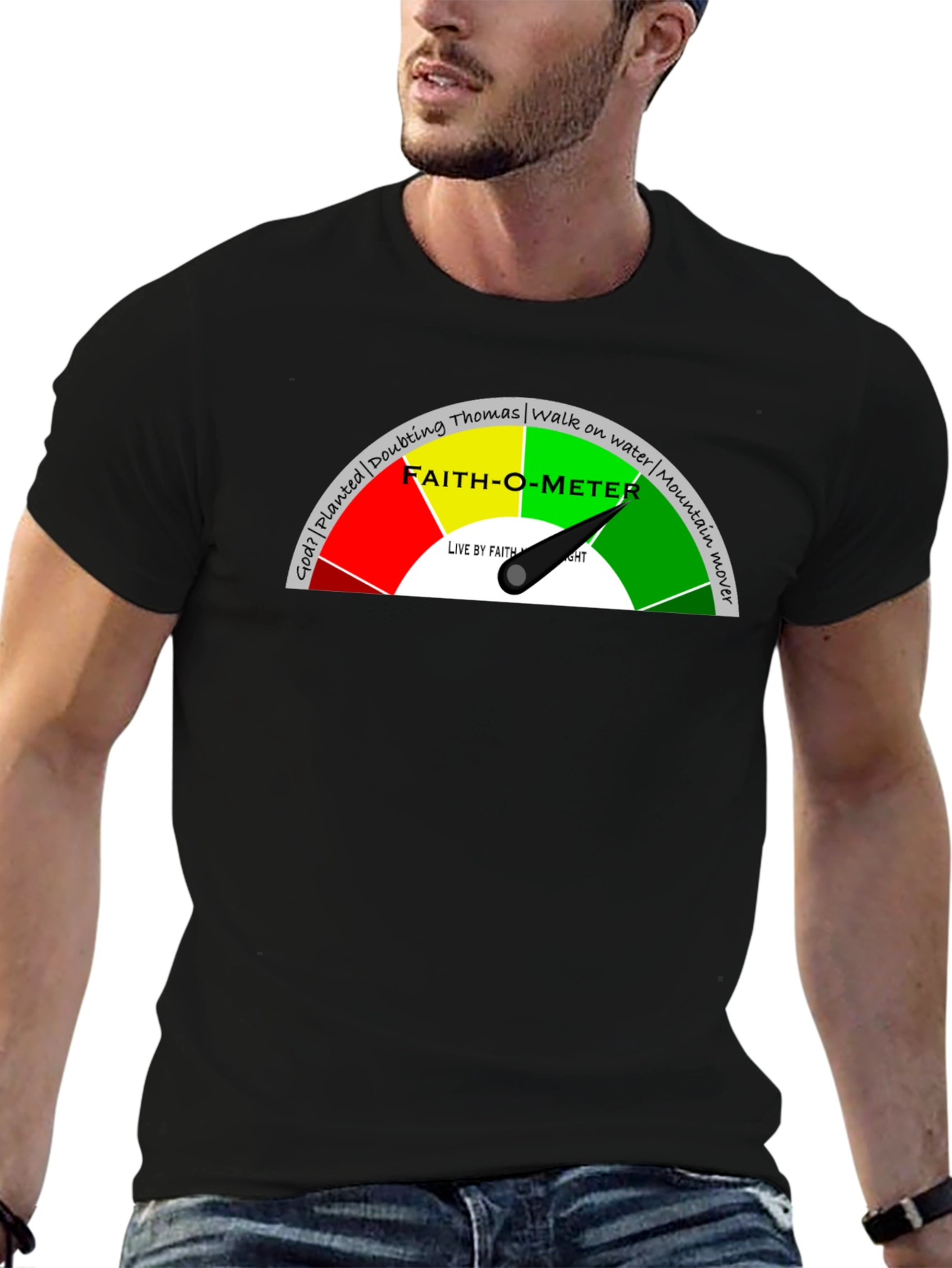 Faith-O-Meter Graphic Tee - Christian Apparel
