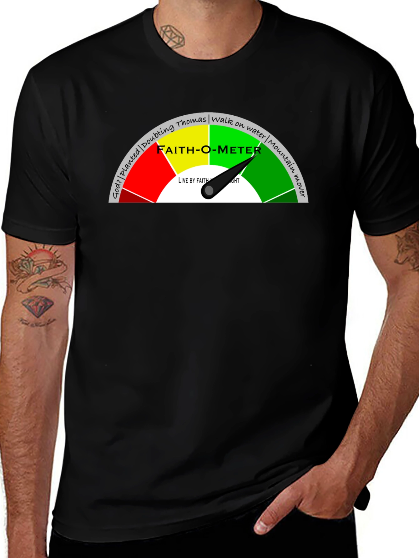 Faith-O-Meter Graphic Tee - Christian Apparel