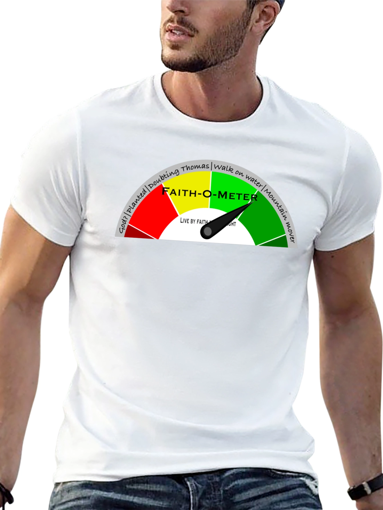 Faith-O-Meter Graphic Tee - Christian Apparel