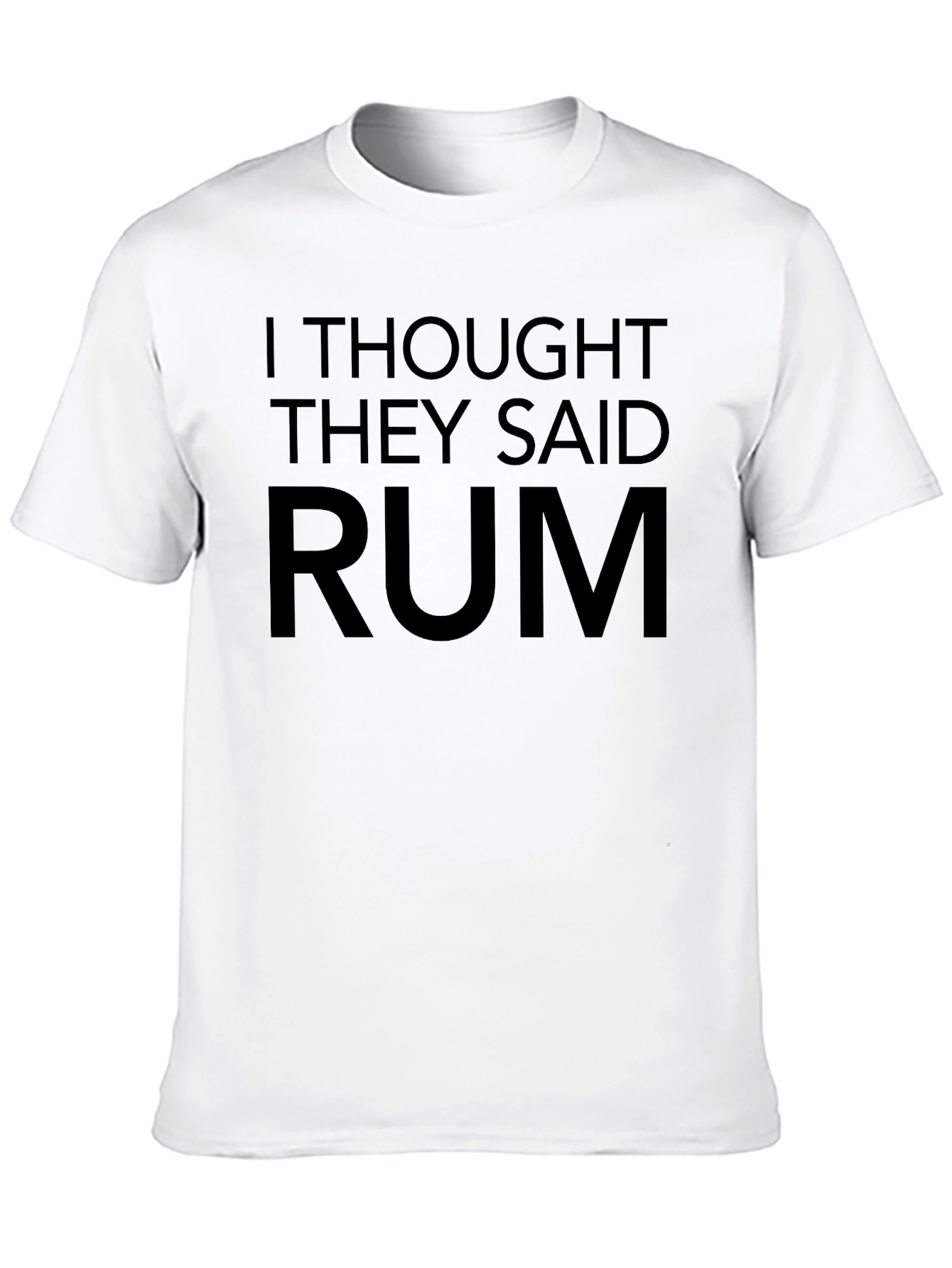 Humorous Rum Graphic T-Shirt - Black Crew Neck