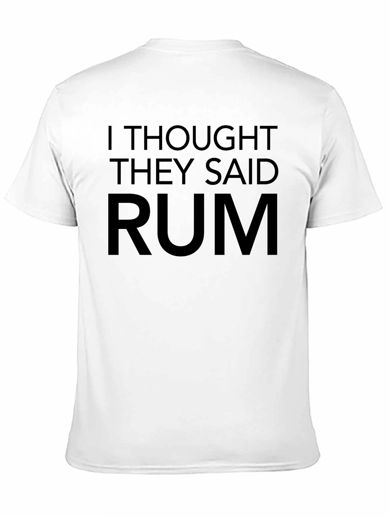 Humorous Rum Graphic T-Shirt - Black Crew Neck