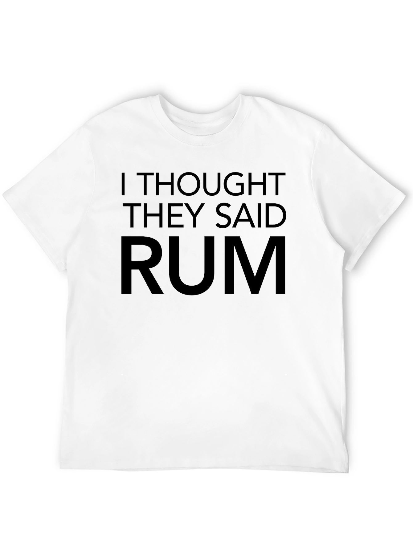 Humorous Rum Graphic T-Shirt - Black Crew Neck