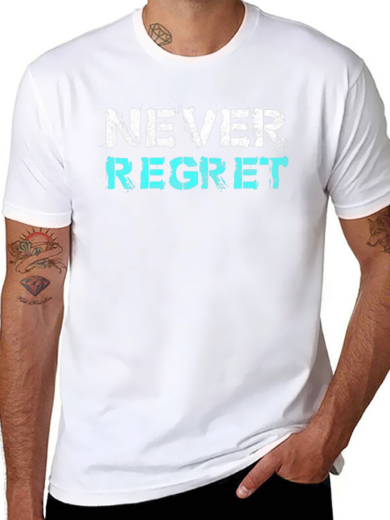 Never Regret Graphic Tee - Trendy Slogan Shirt