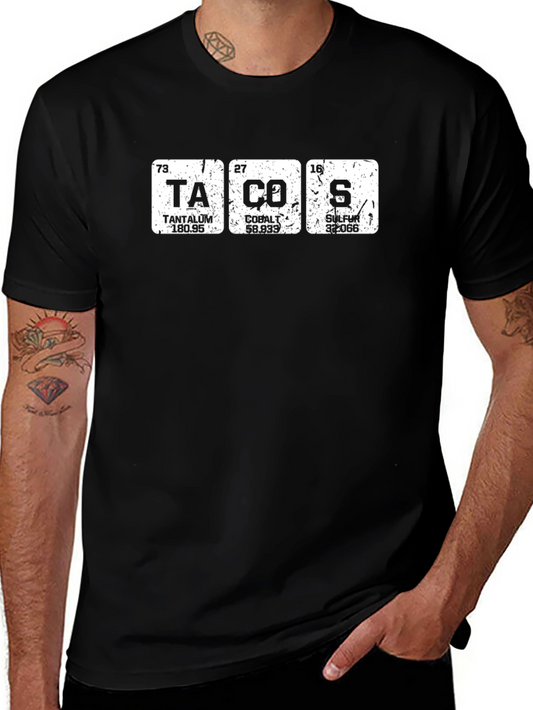 Periodic Table Tacos Funny Graphic T-Shirt