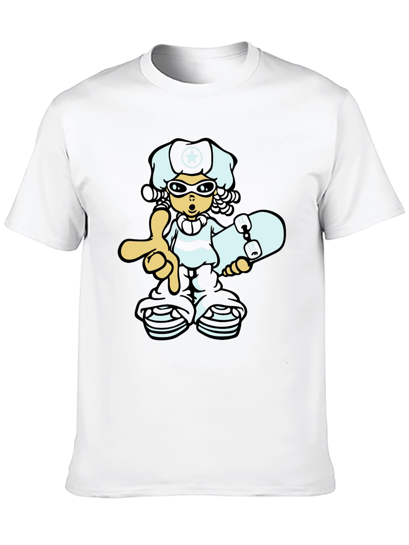 Cool Cartoon Graphic Black T-Shirt