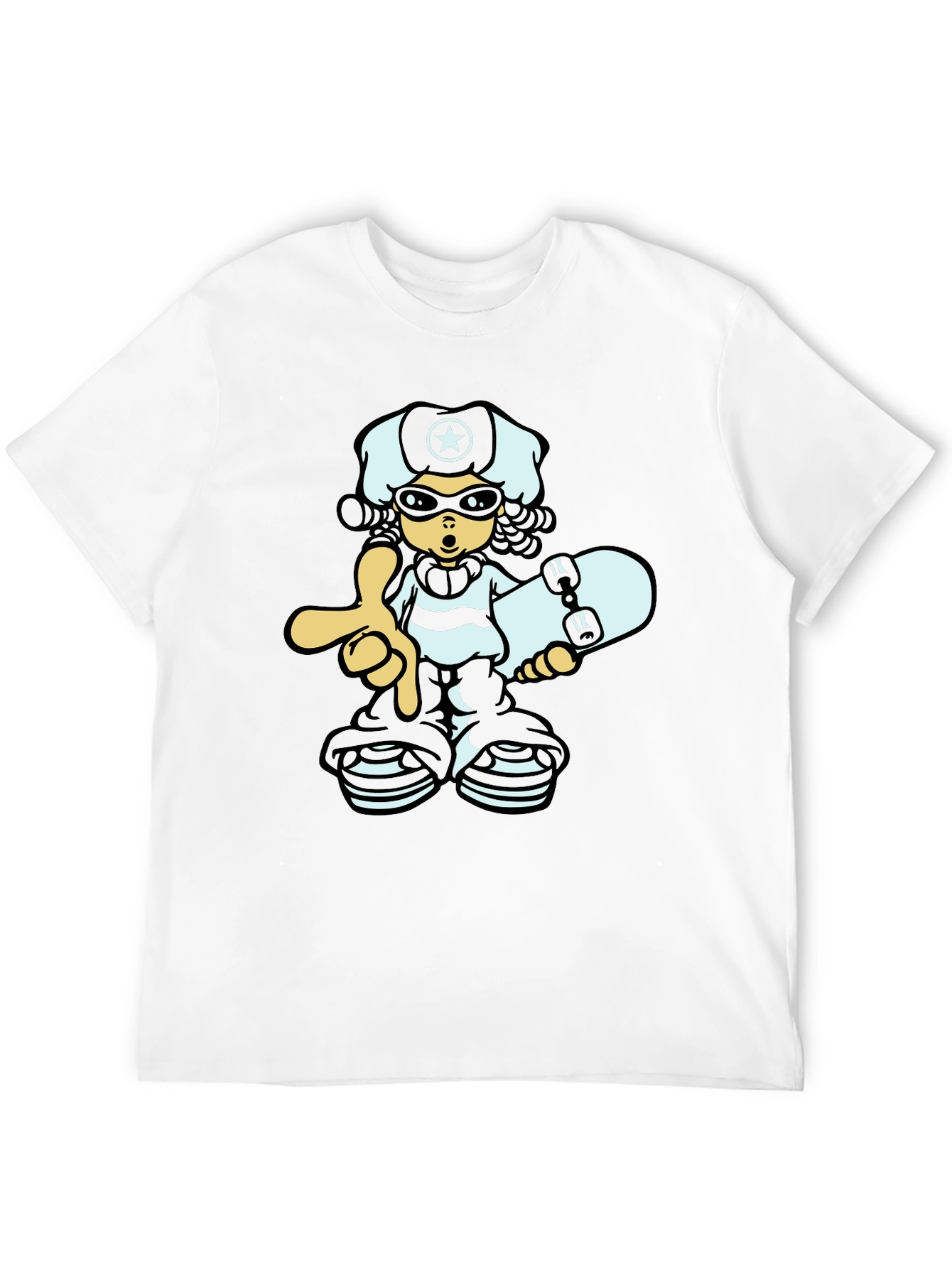 Cool Cartoon Graphic Black T-Shirt