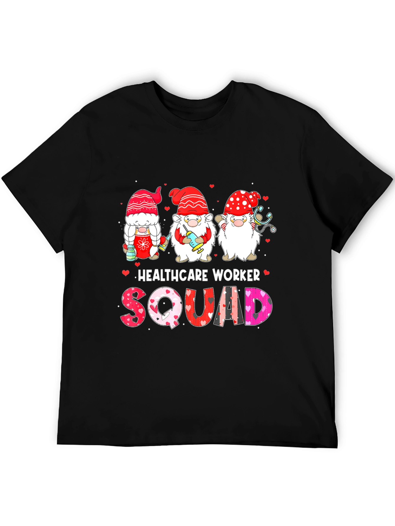 Healthcare Worker Squad Valentines Day Gnome T-Shirt