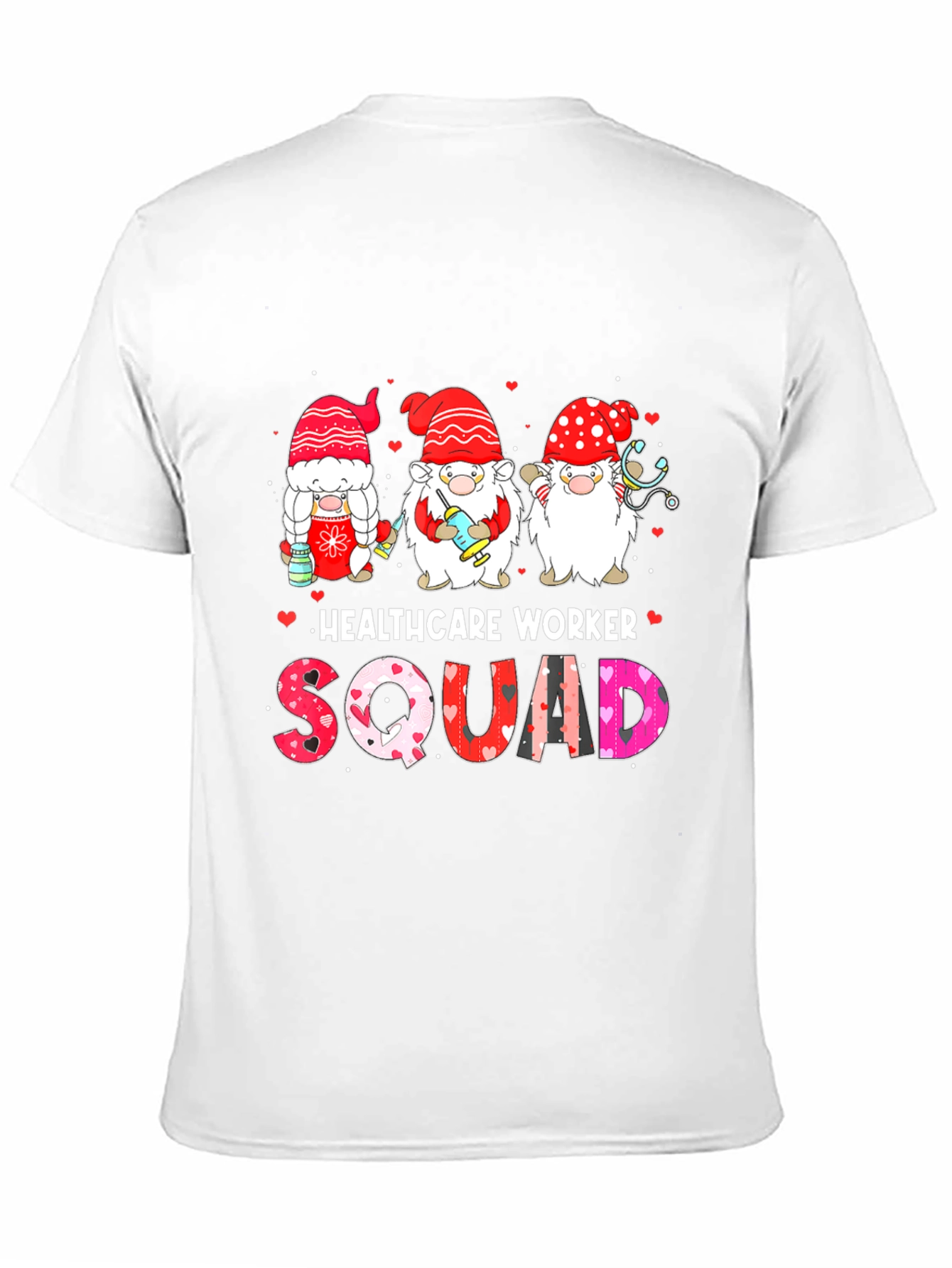 Healthcare Worker Squad Valentines Day Gnome T-Shirt