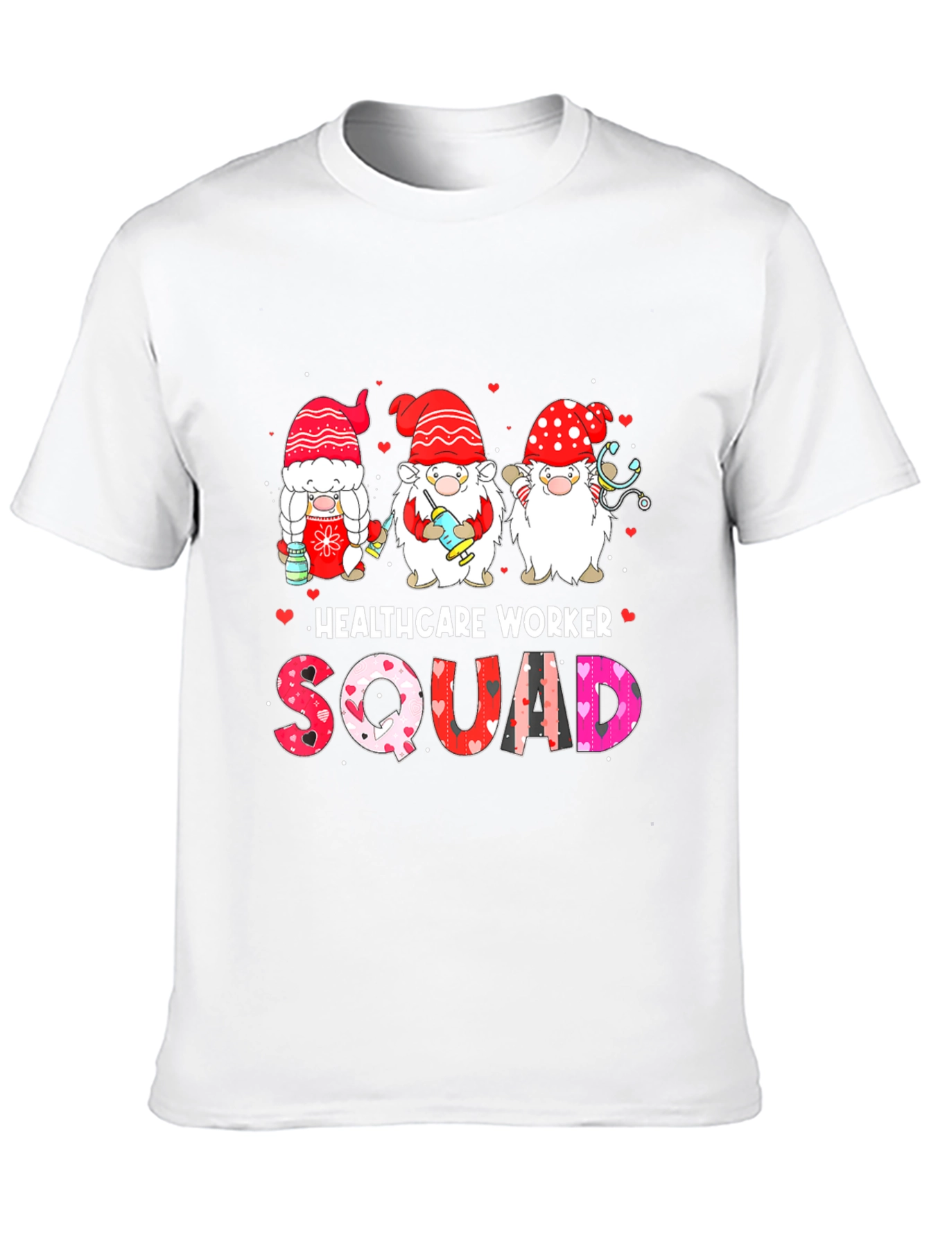 Healthcare Worker Squad Valentines Day Gnome T-Shirt