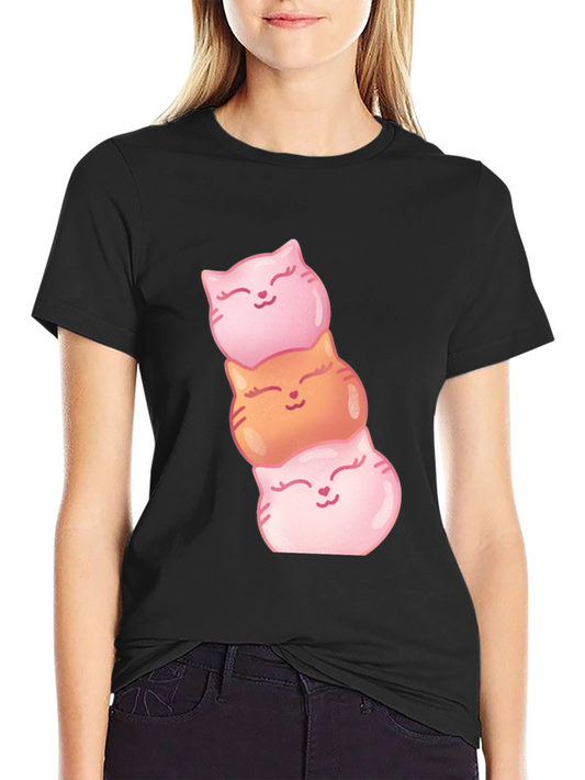 Stacked Cat Heads Graphic T-Shirt