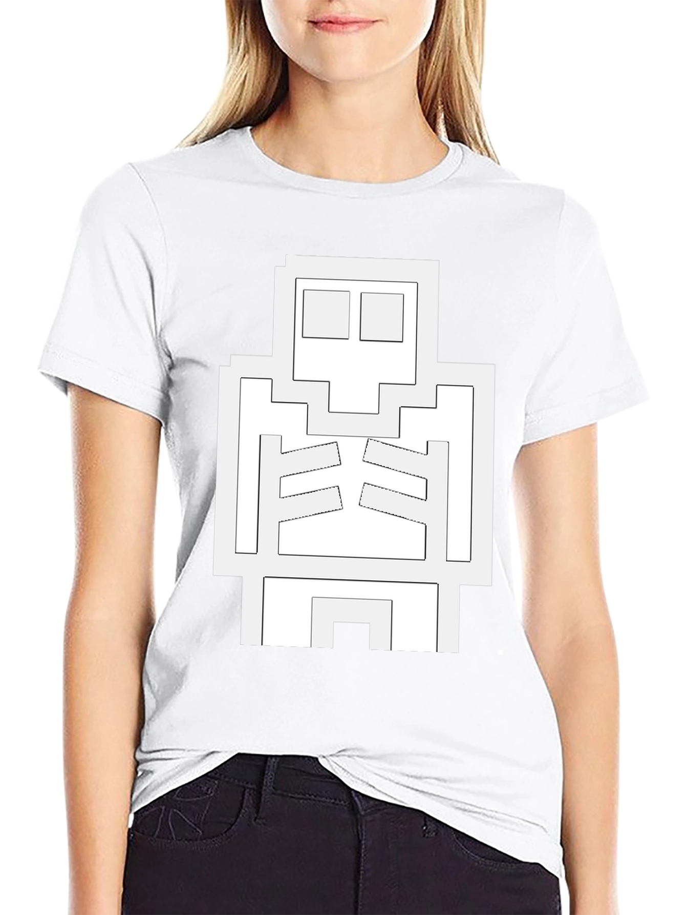 Pixel Skeleton Black T-Shirt - Gamer Style Tee
