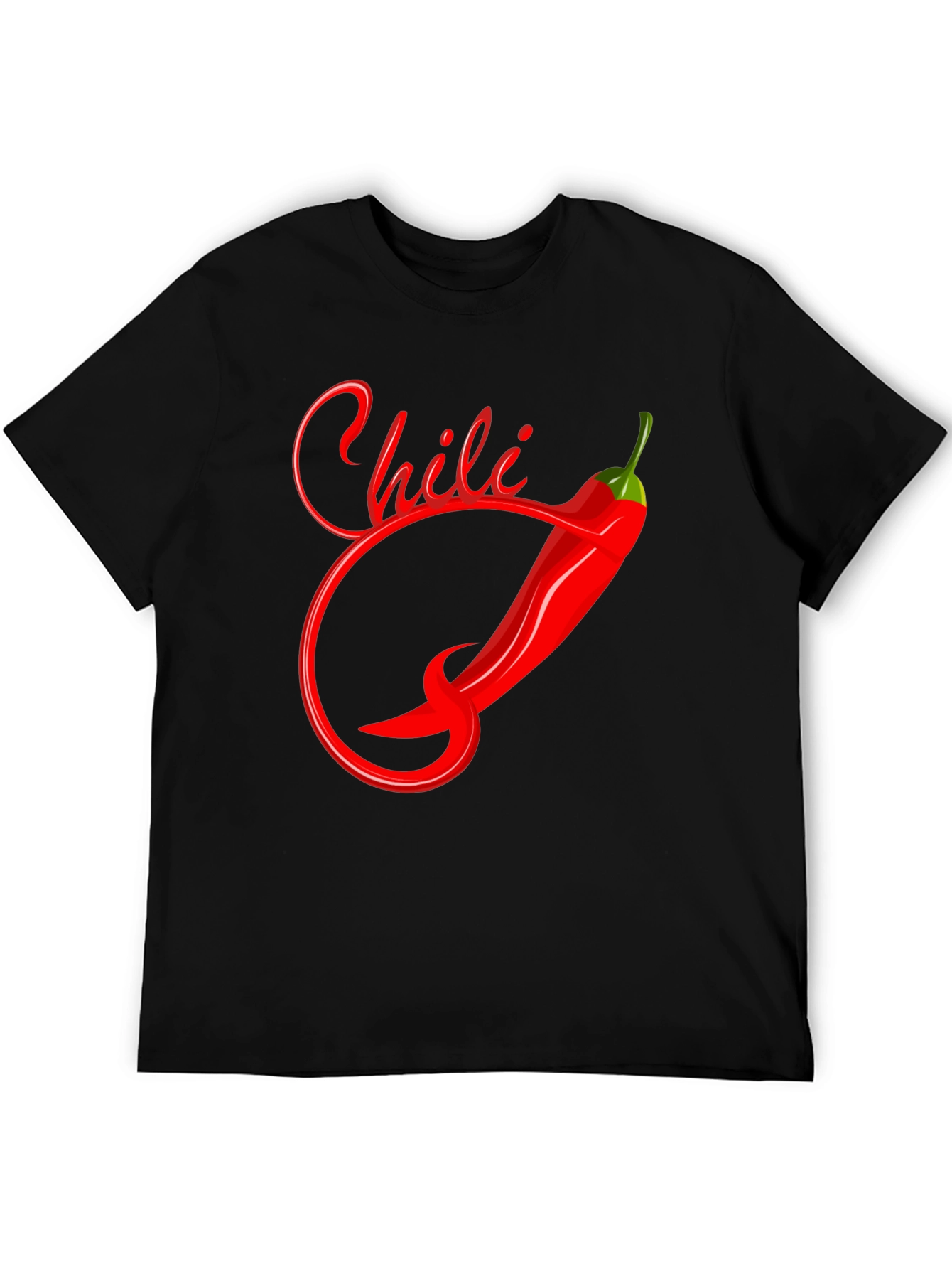Chili Pepper Graphic T-Shirt - Black Cotton Tee