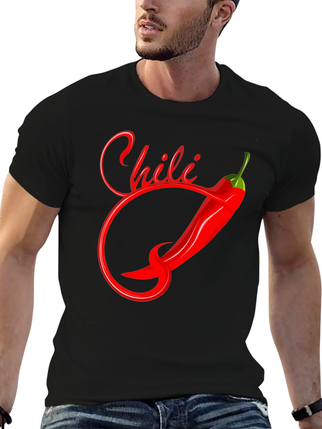 Chili Pepper Graphic T-Shirt - Black Cotton Tee