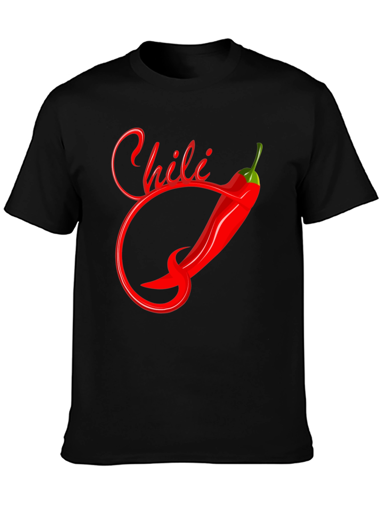 Chili Pepper Graphic T-Shirt - Black Cotton Tee