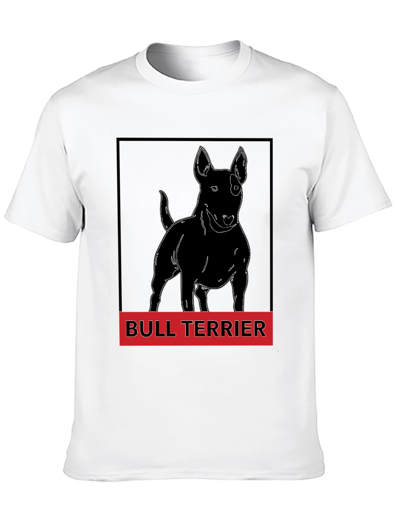 Bull Terrier Graphic Tee - Black Cotton T-Shirt
