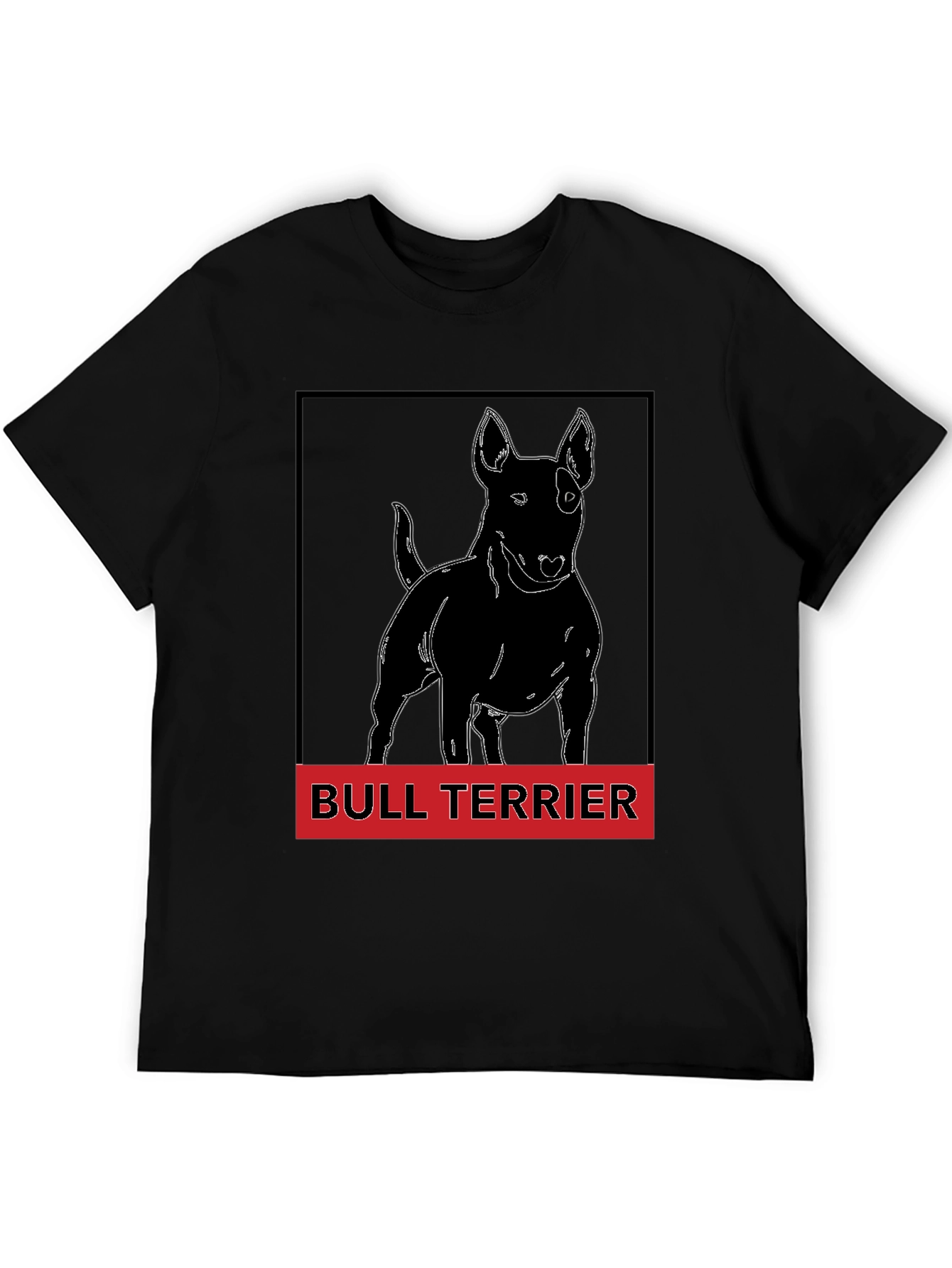 Bull Terrier Graphic Tee - Black Cotton T-Shirt