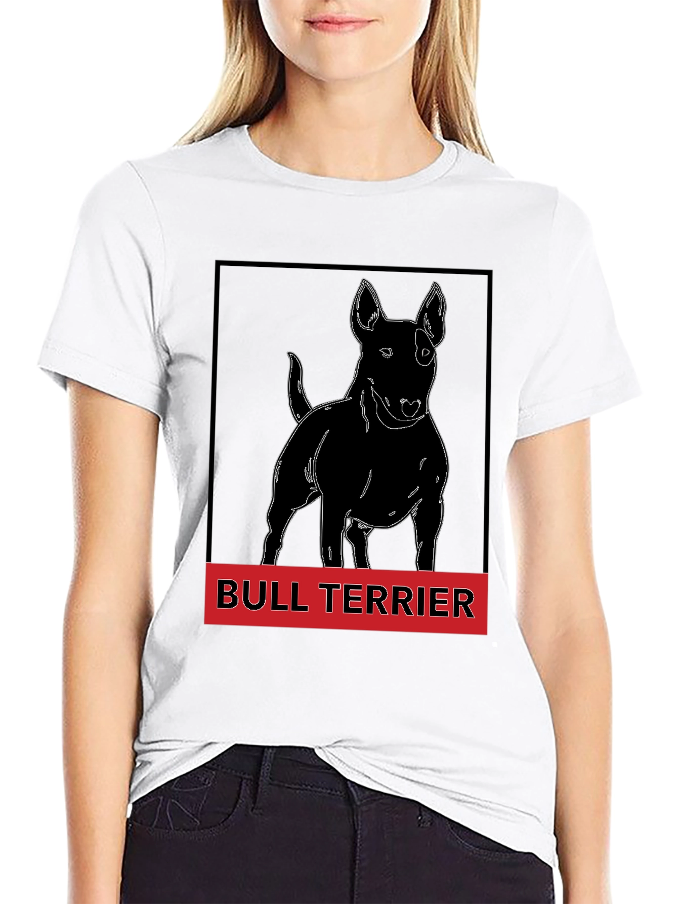 Bull Terrier Graphic Tee - Black Cotton T-Shirt