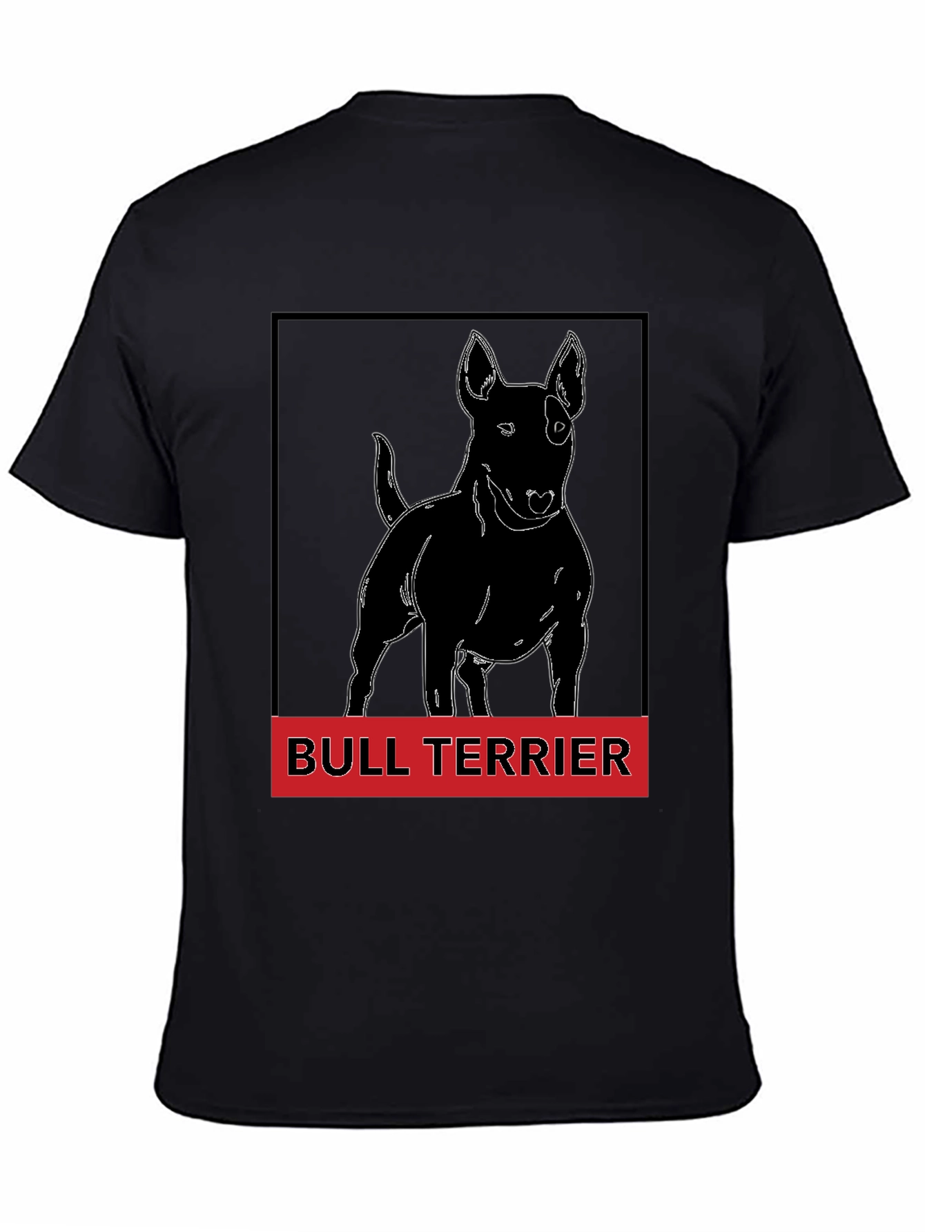 Bull Terrier Graphic Tee - Black Cotton T-Shirt