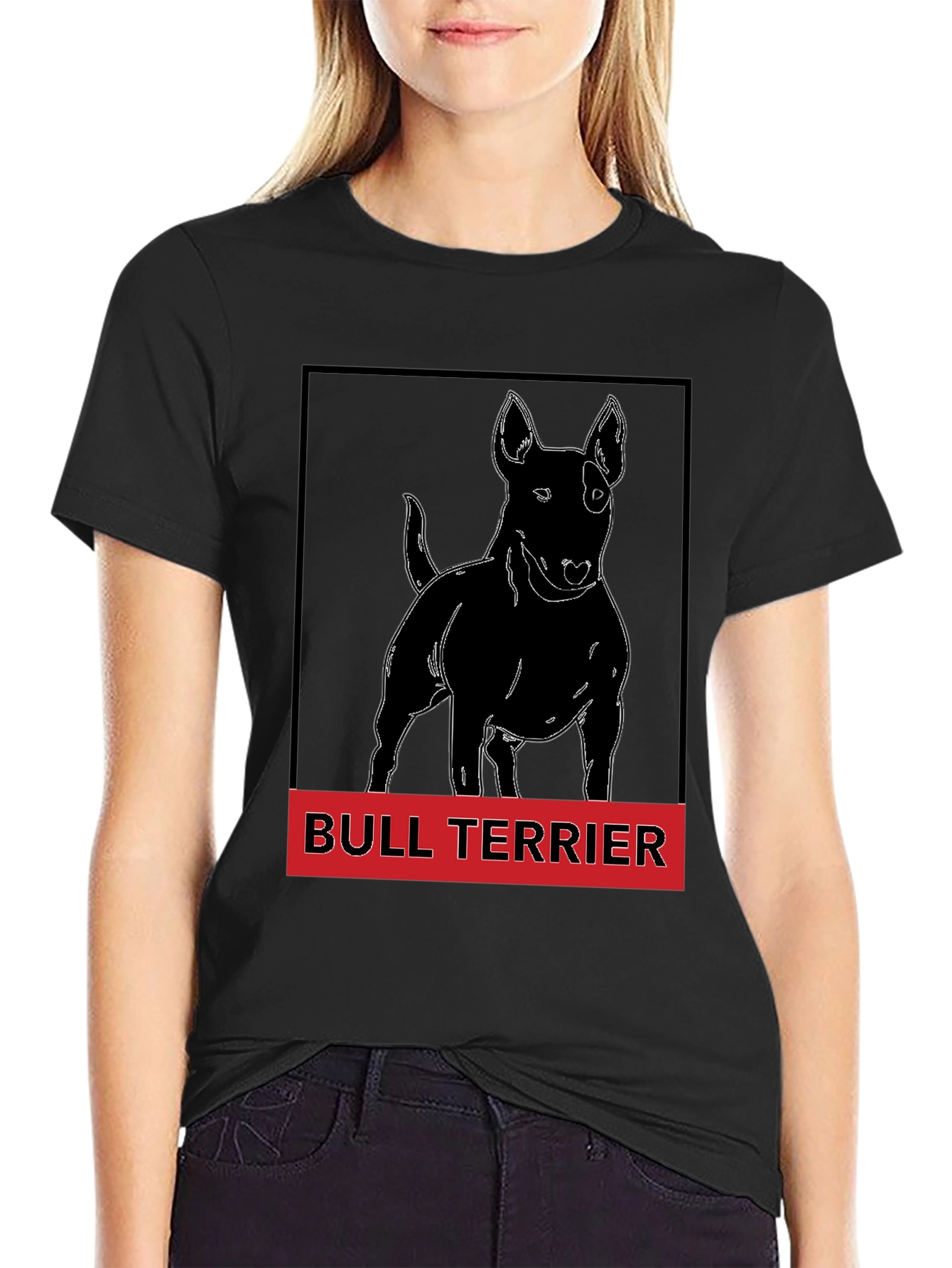 Bull Terrier Graphic Tee - Black Cotton T-Shirt