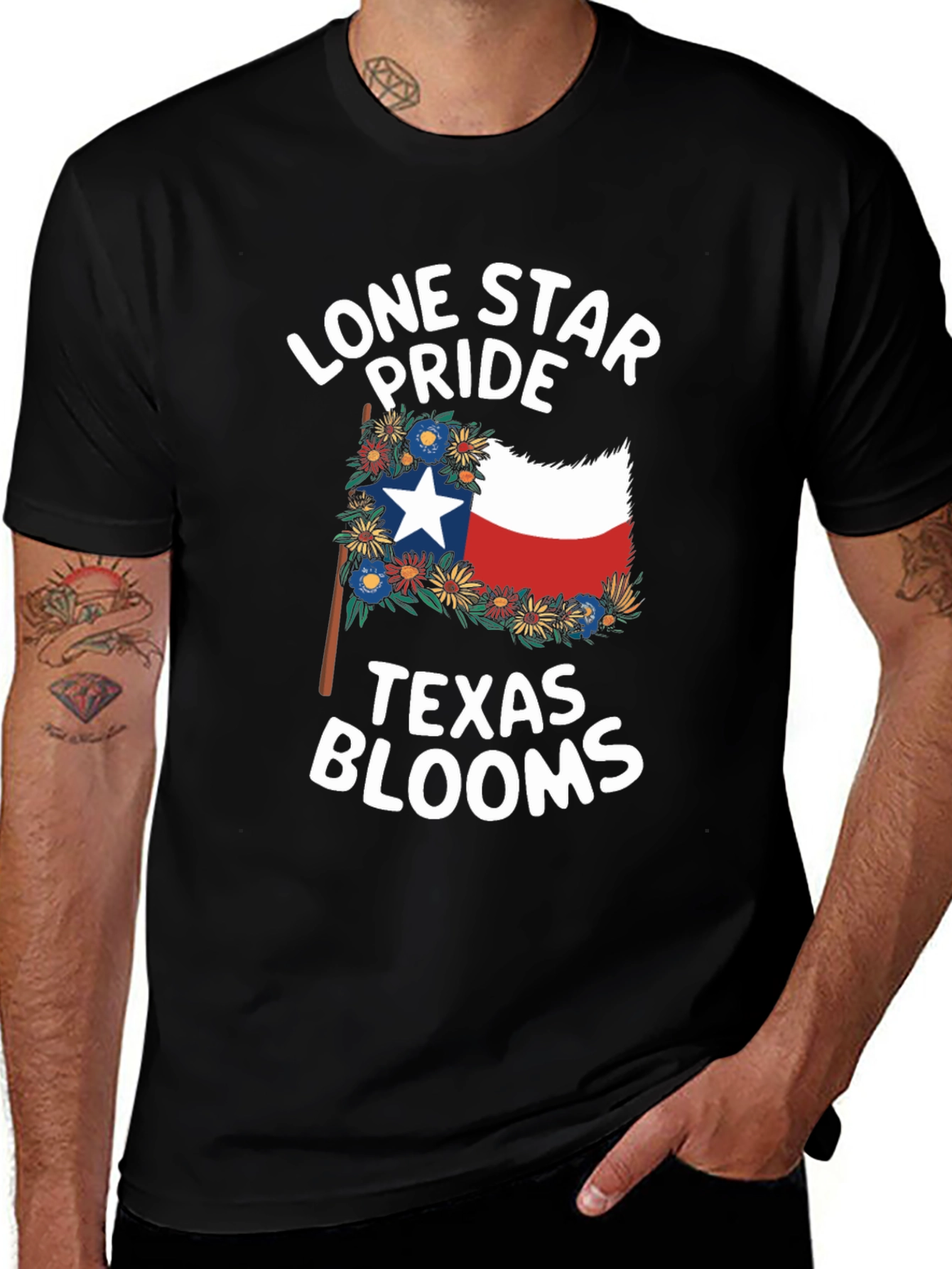 Texas Lone Star Pride Blooms T-Shirt