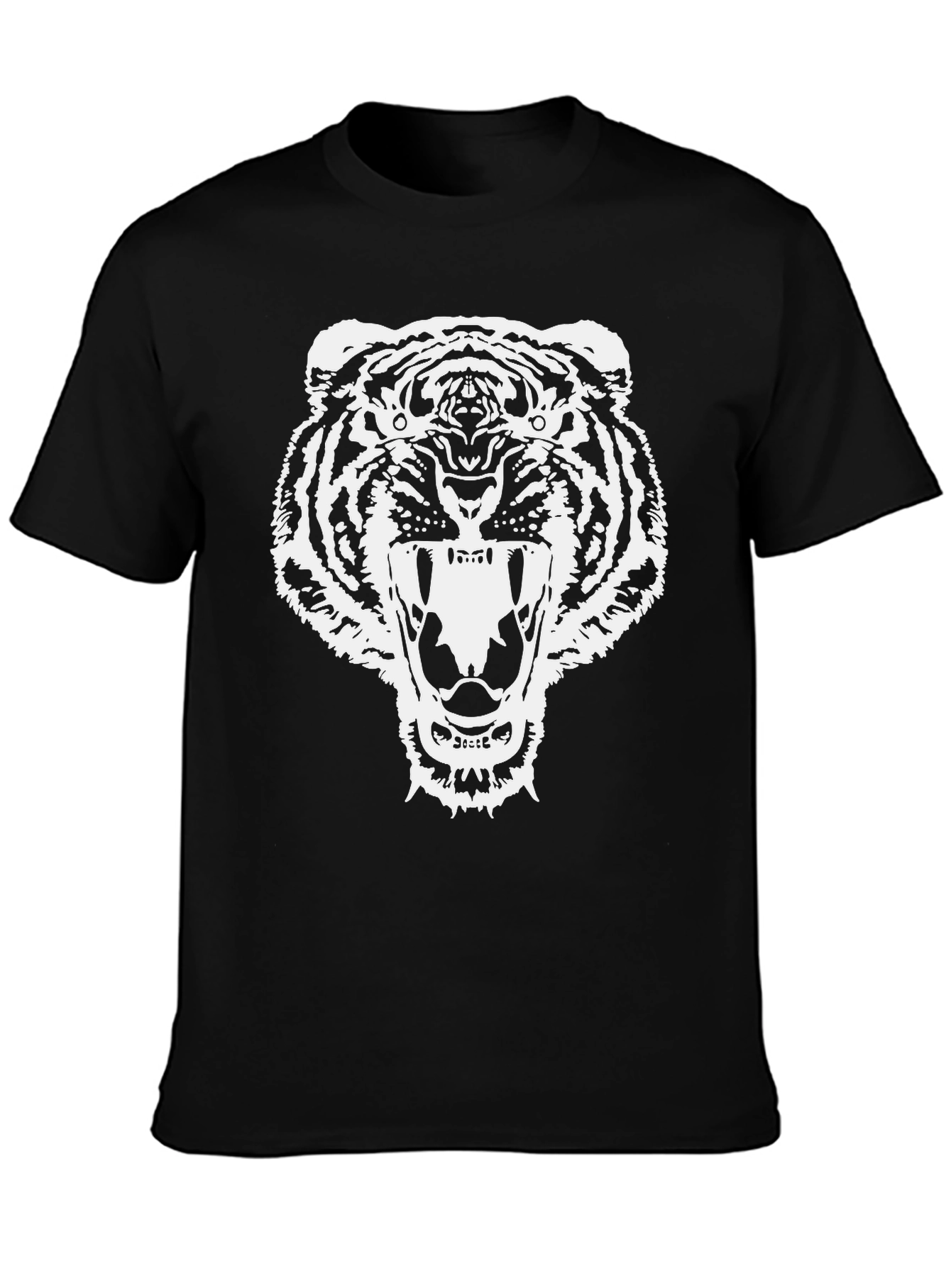 Bold Tiger Graphic Tee - Black Cotton Comfort