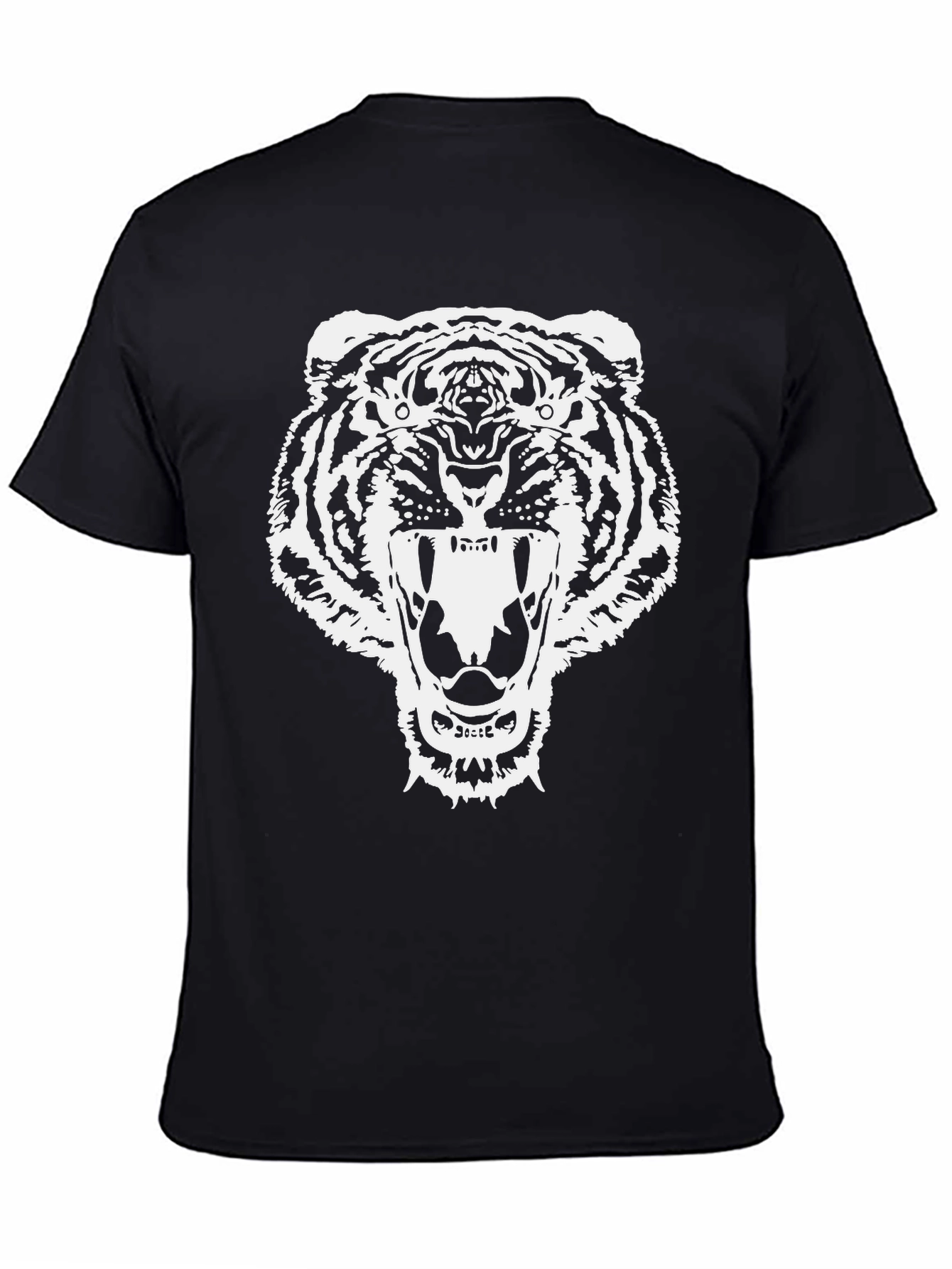 Bold Tiger Graphic Tee - Black Cotton Comfort