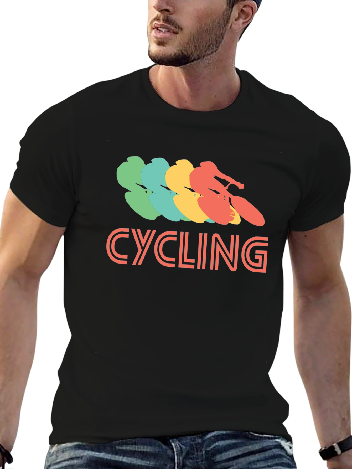 Cycling Retro Graphic T-Shirt - Casual Tee
