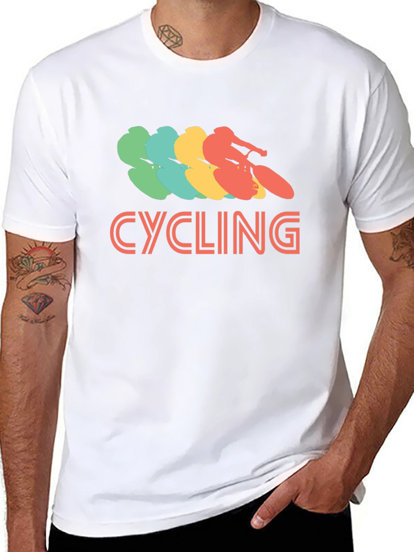 Cycling Retro Graphic T-Shirt - Casual Tee