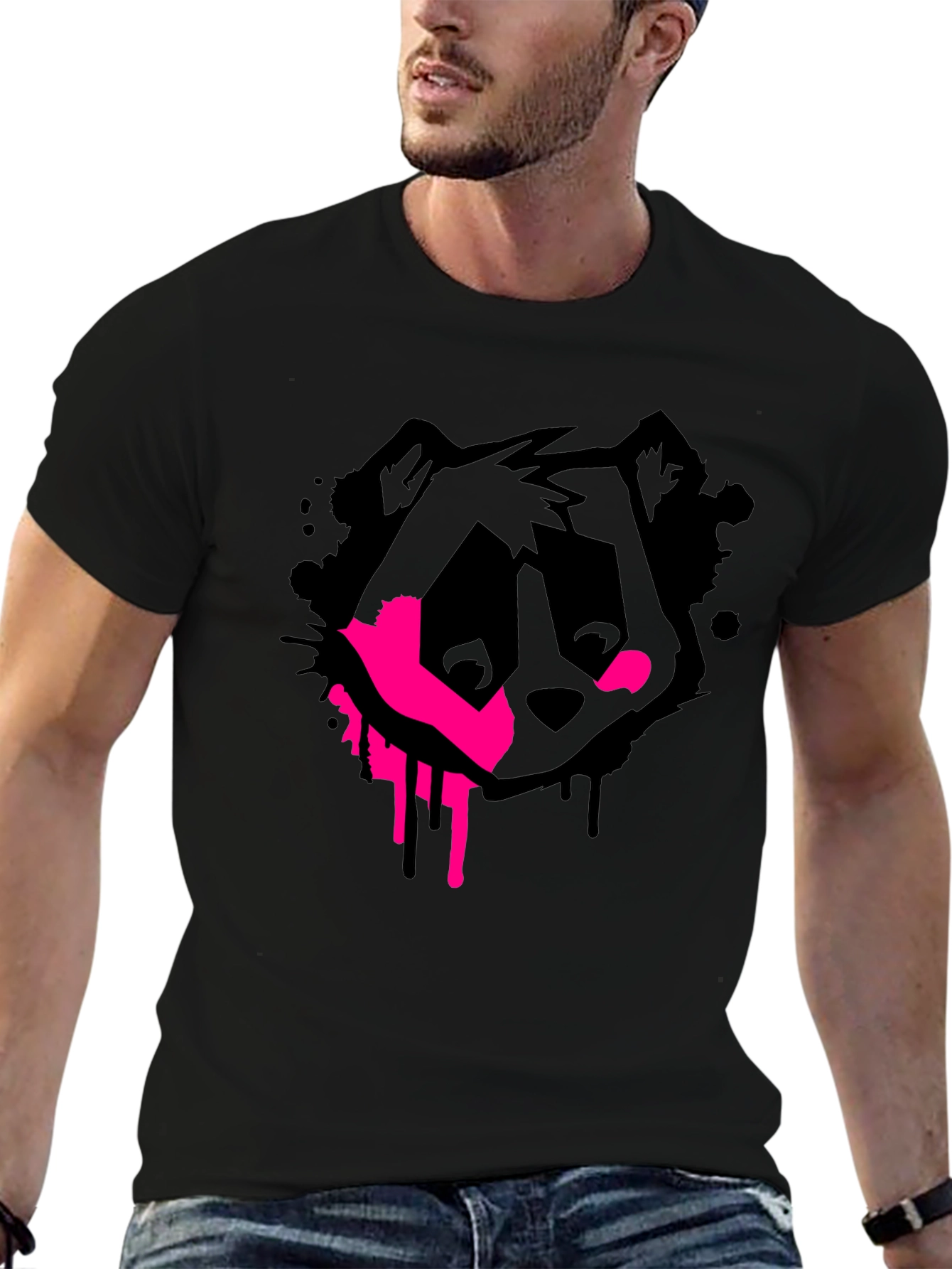 Black Bear Graffiti Graphic Tee - Modern Style
