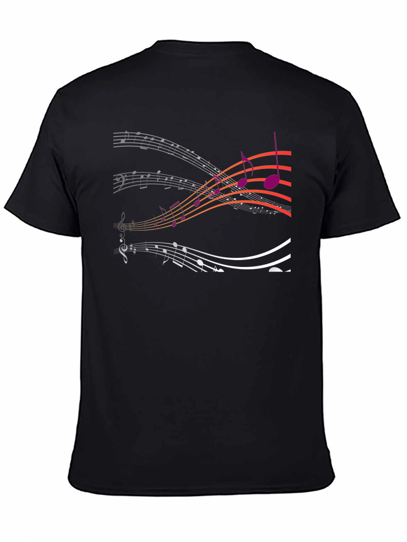Musical Note Graphic T-Shirt - Stylish Black Tee