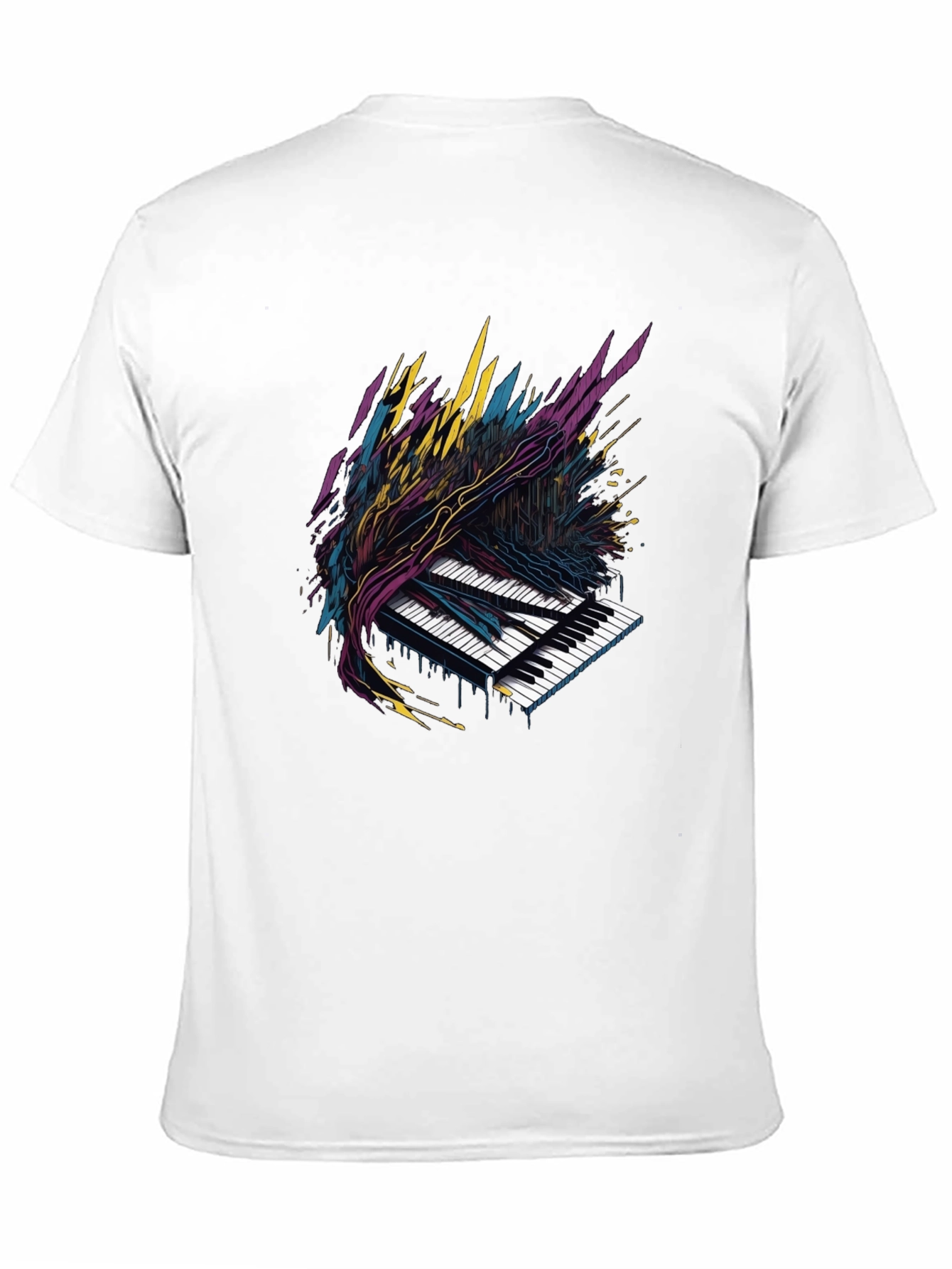 Abstract Piano Keys Graphic Tee - Black