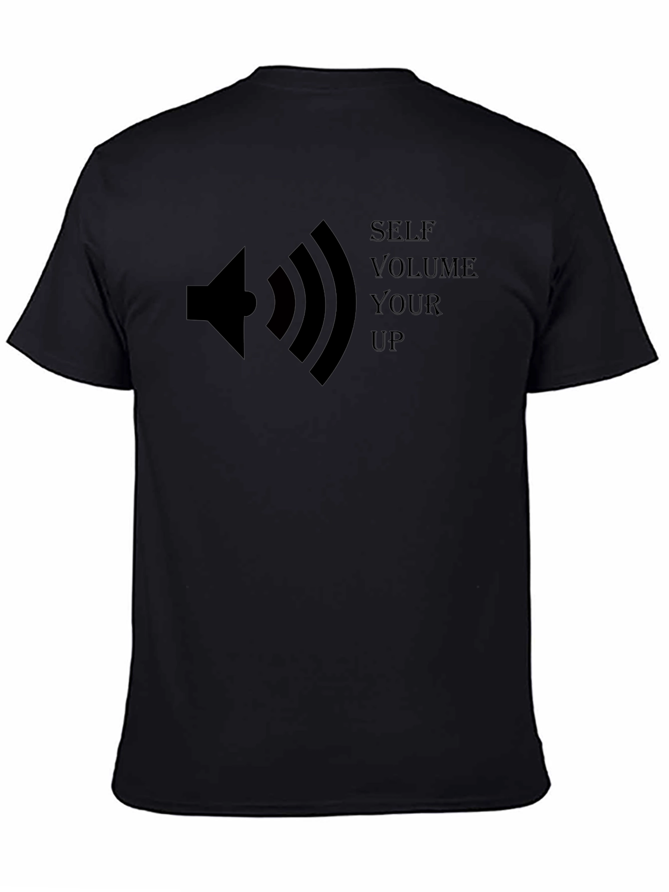 Self Volume Up Graphic T-Shirt - Black