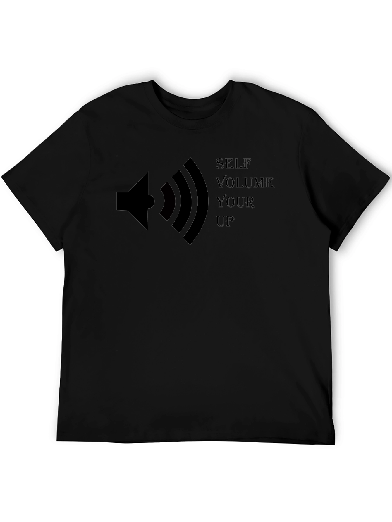 Self Volume Up Graphic T-Shirt - Black