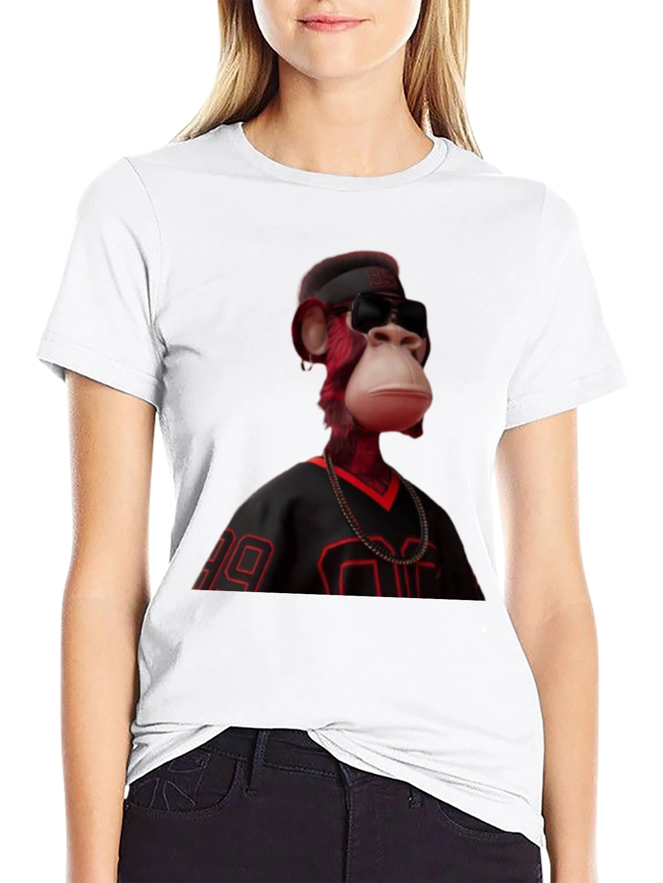 Bored Ape Graphic Tee - Black Jersey Style
