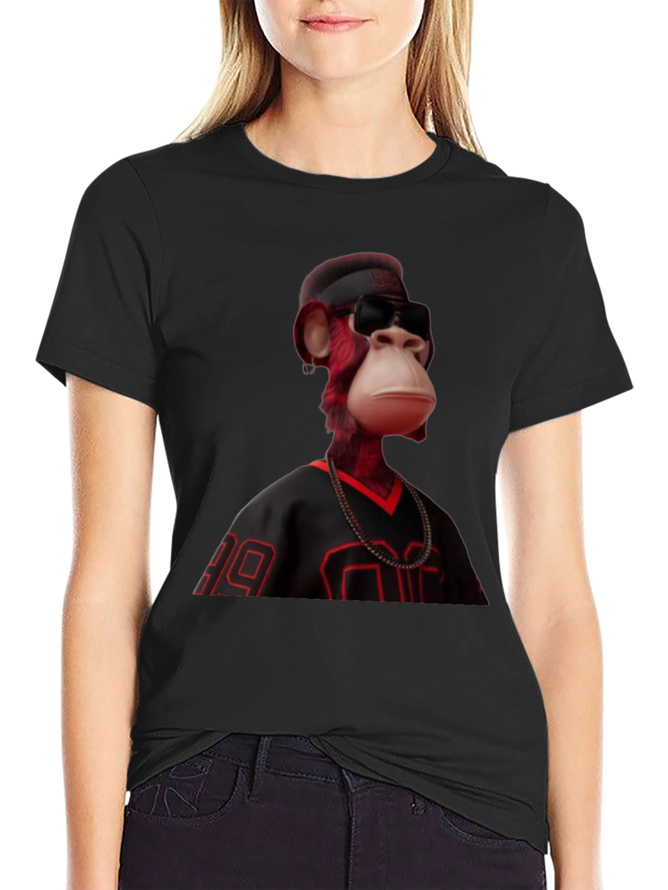 Bored Ape Graphic Tee - Black Jersey Style