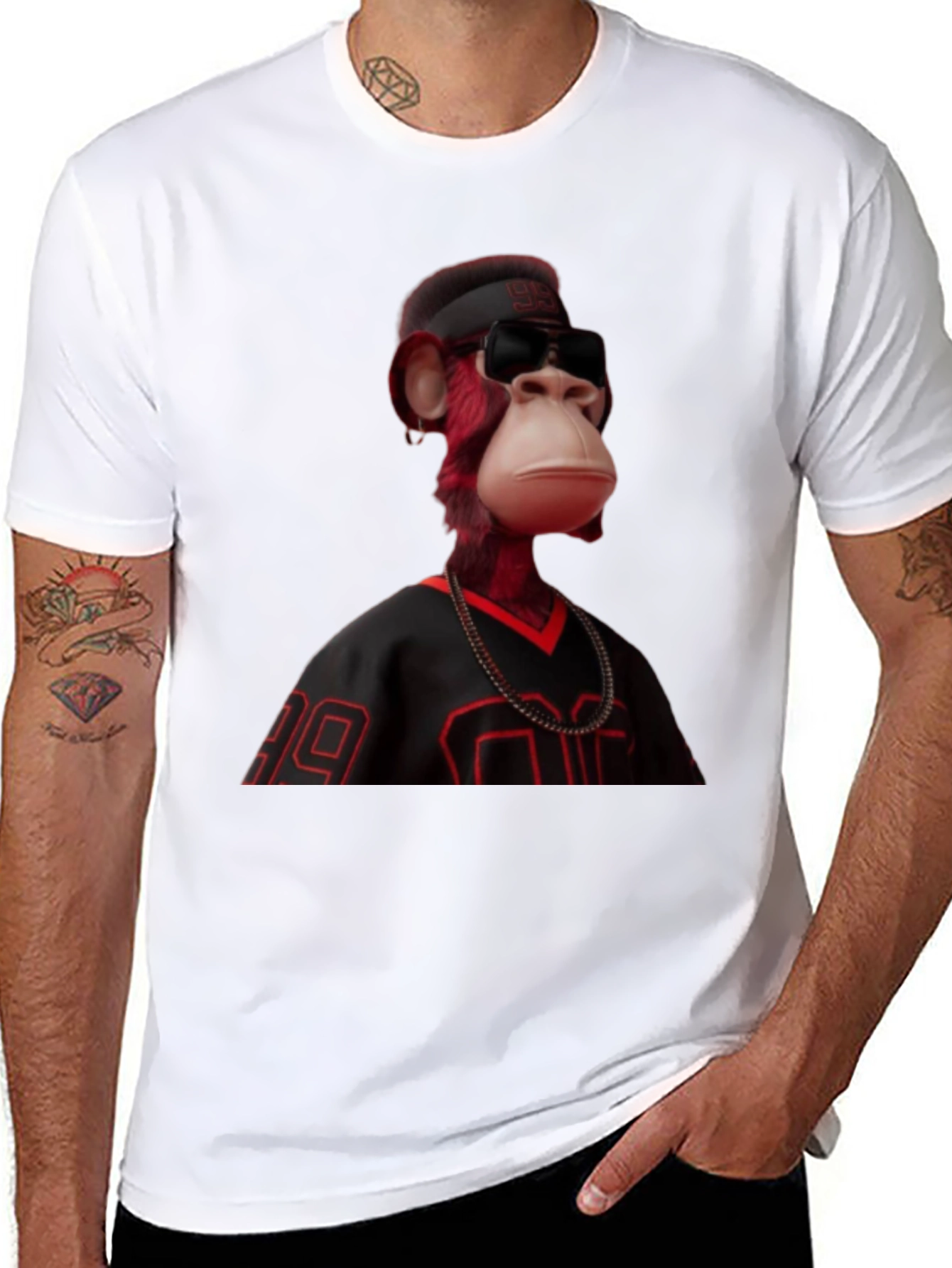 Bored Ape Graphic Tee - Black Jersey Style