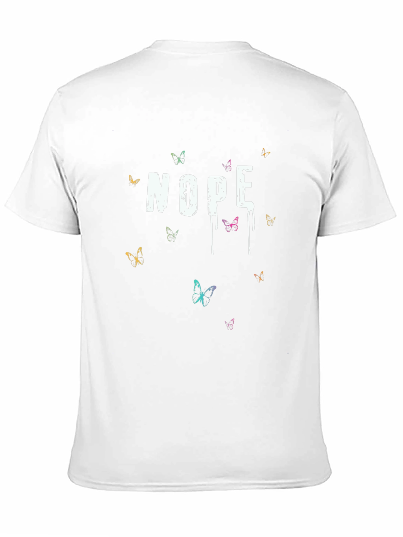 Nope Butterfly Graphic Print T-Shirt